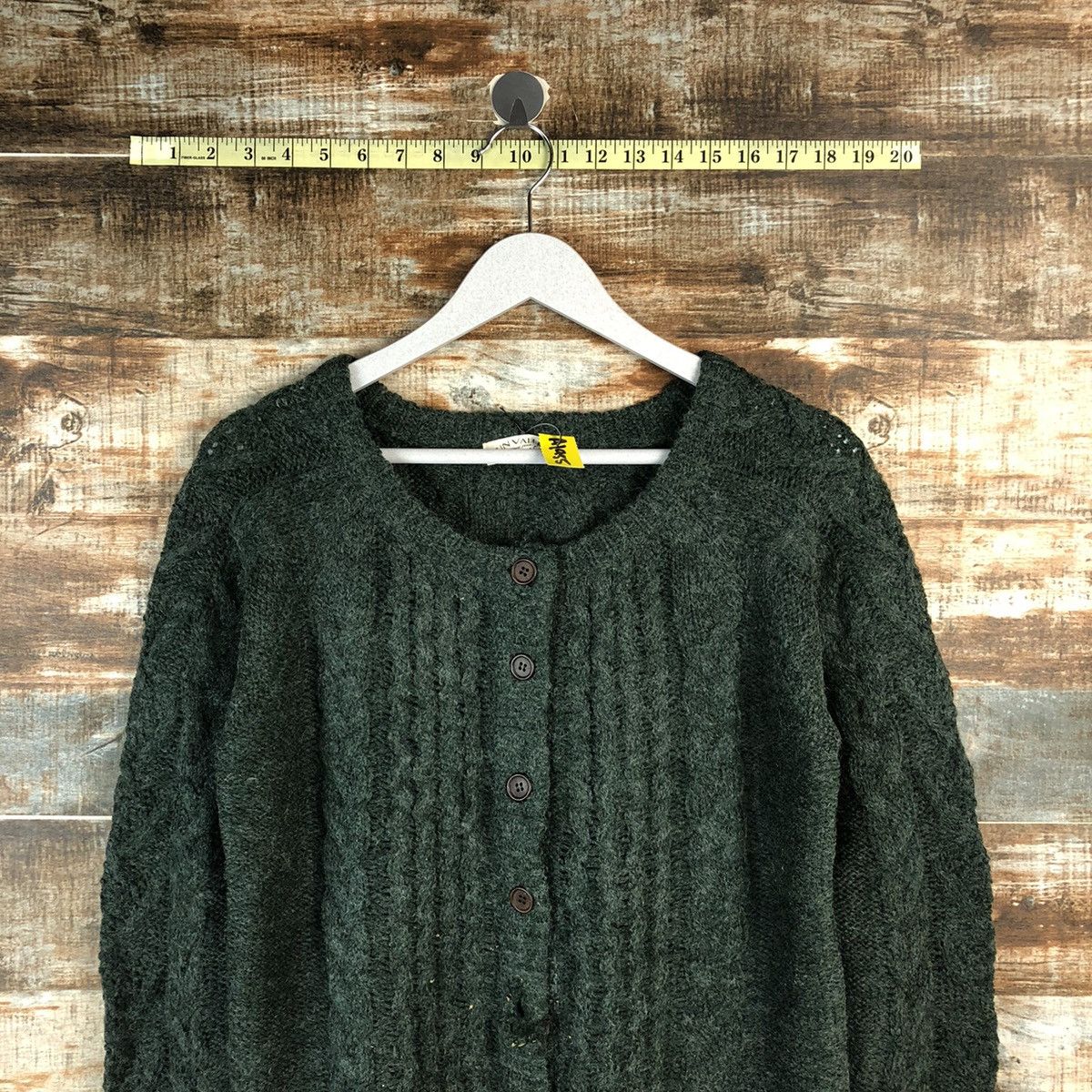 Homespun Knitwear × Japanese Brand Sun Valley Green mohair Patterned Cardigans Knitwear #A1955 Size M / US 6-8 / IT 42-44 - 2 Thumbnail