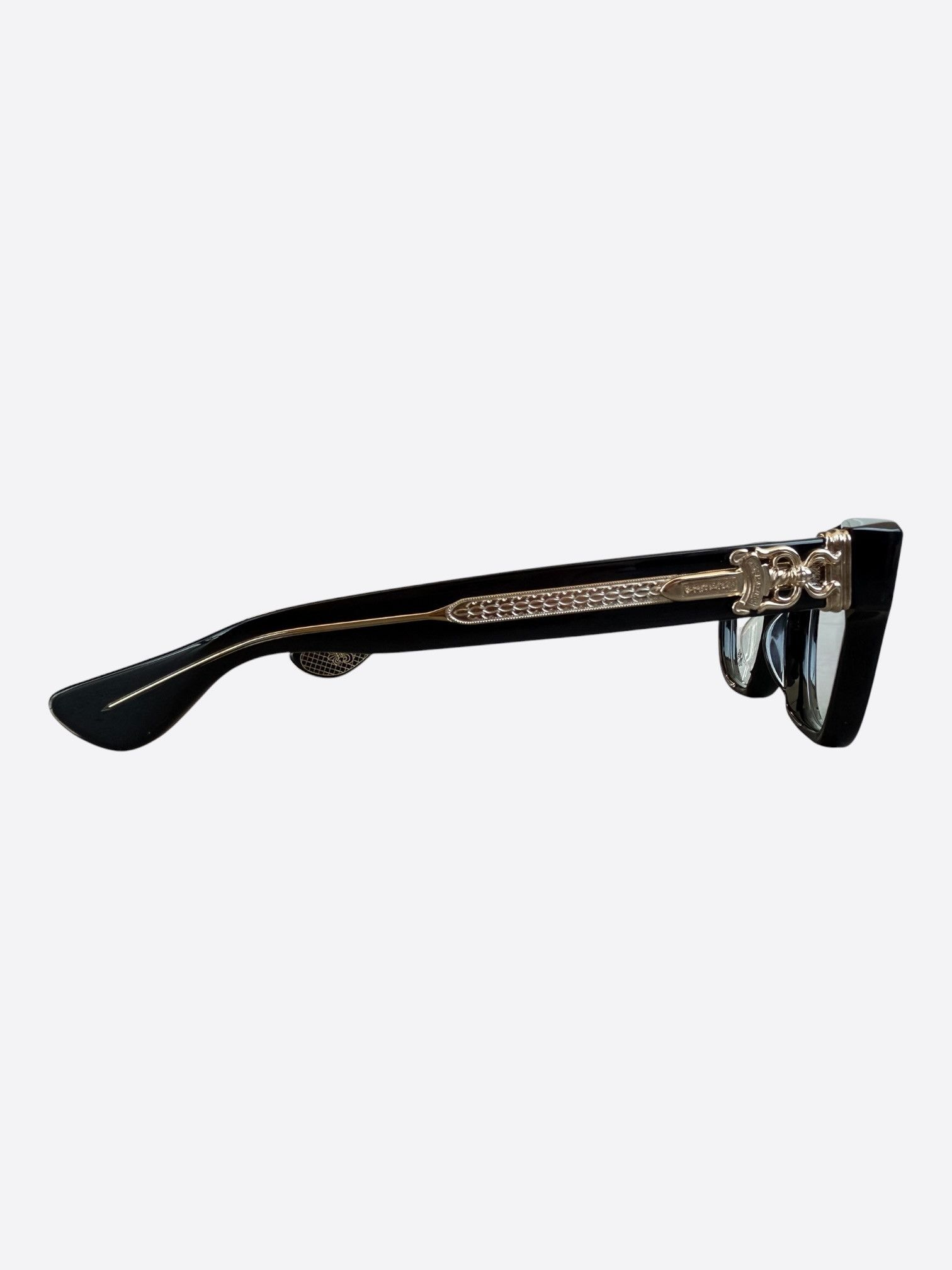 Chrome Hearts Chrome Hearts Black & Gold Cuntvoluted Glasses Size ONE SIZE - 2 Thumbnail