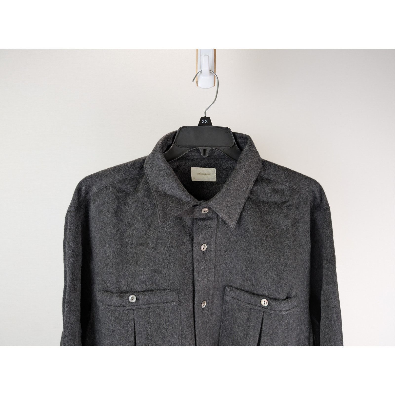 Aime Leon Dore o1rshd1 Cashmere Field Shirt in Graphite Size US XL / EU 56 / 4 - 3 Thumbnail