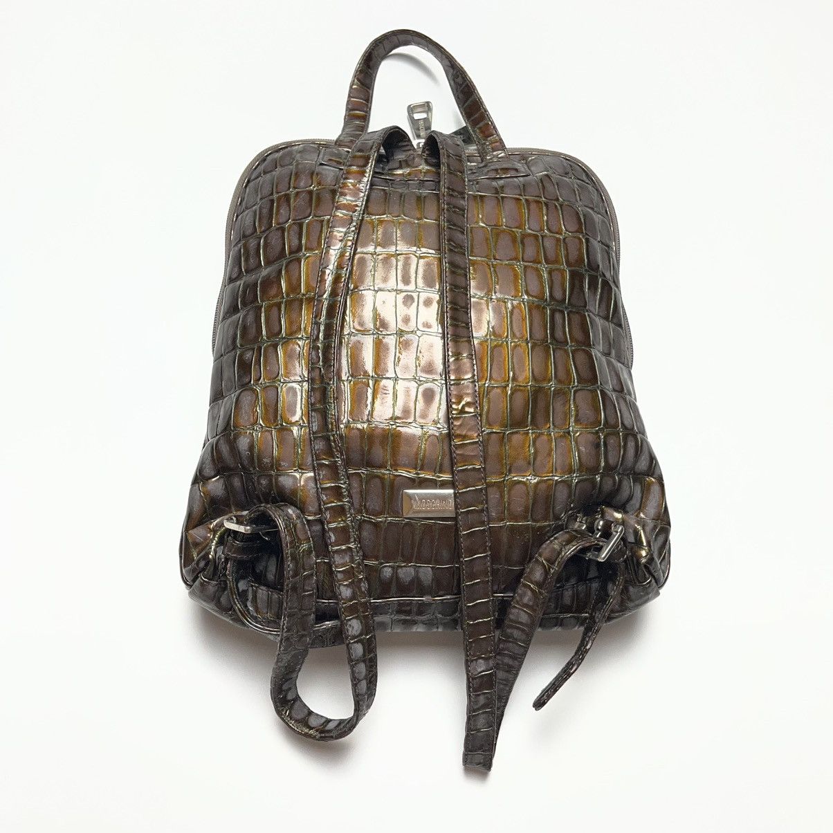 Moschino Rare Moschino Y2K Croc Embossed Mini Backpack Patent Leather Size ONE SIZE - 7 Thumbnail