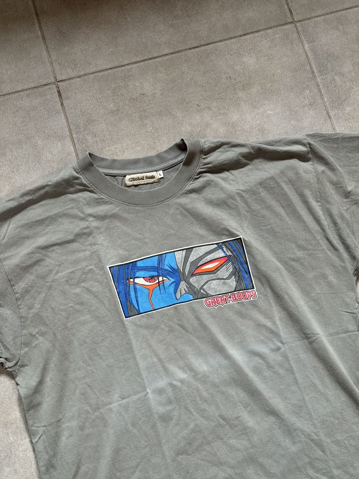 Japanese Brand × Vintage Y2K Vintage hook-up style grey t-shirt great boops Size US L / EU 52-54 / 3 - 4 Thumbnail