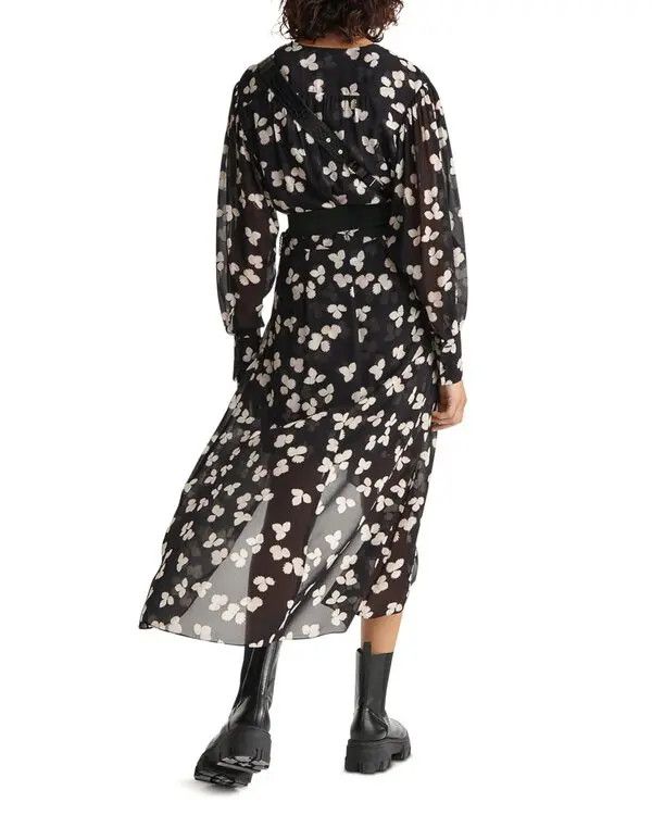 The Kooples The Kooples Asymmetric Flowing Floral Maxi Dress Sleeve Sz 3 Size L / US 10 / IT 46 - 2 Thumbnail