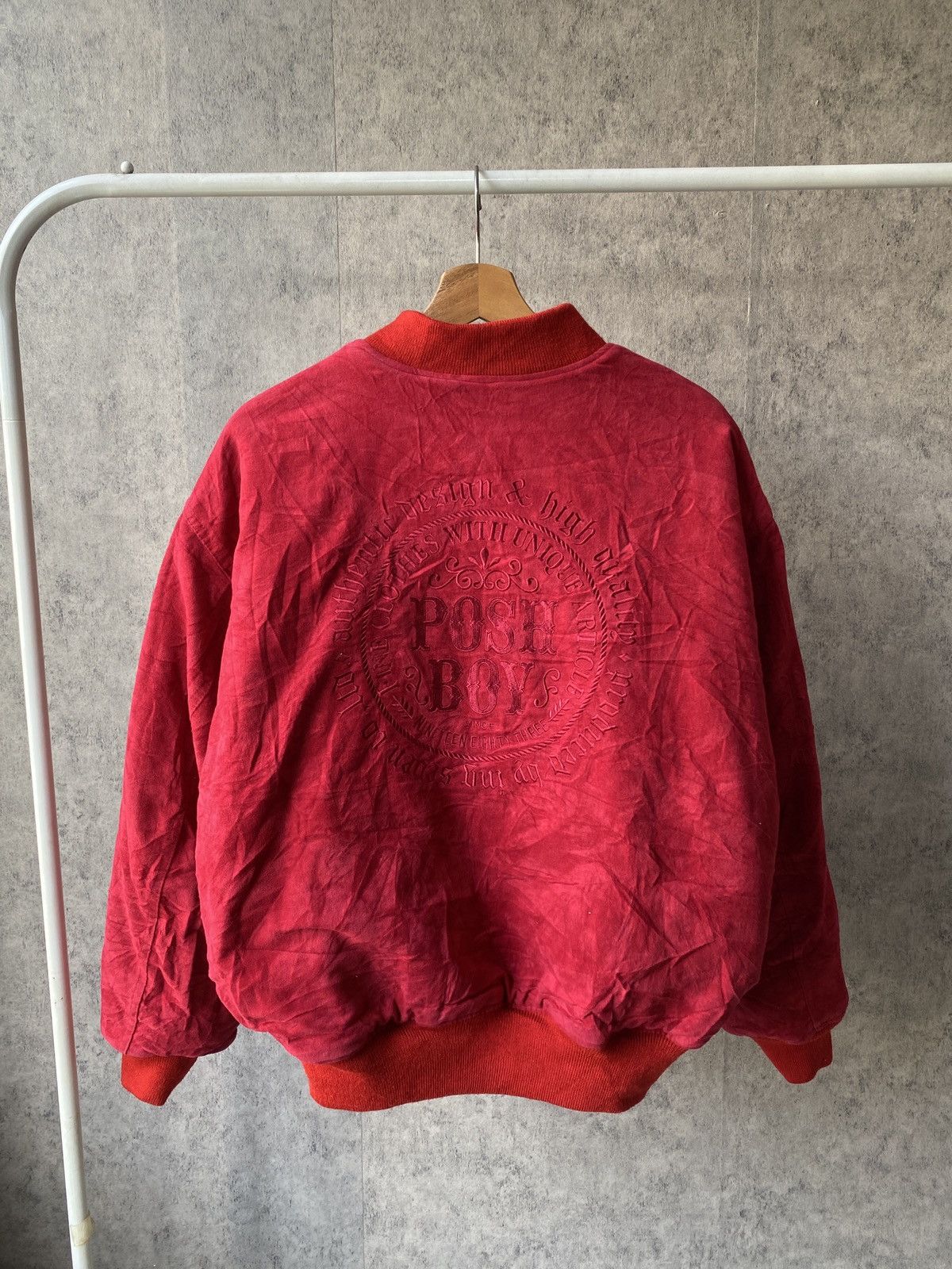 Japanese Brand F/W 1990 Posh Boy Reversible Wool Bomber Jacket Size US L / EU 52-54 / 3 - 4 Thumbnail
