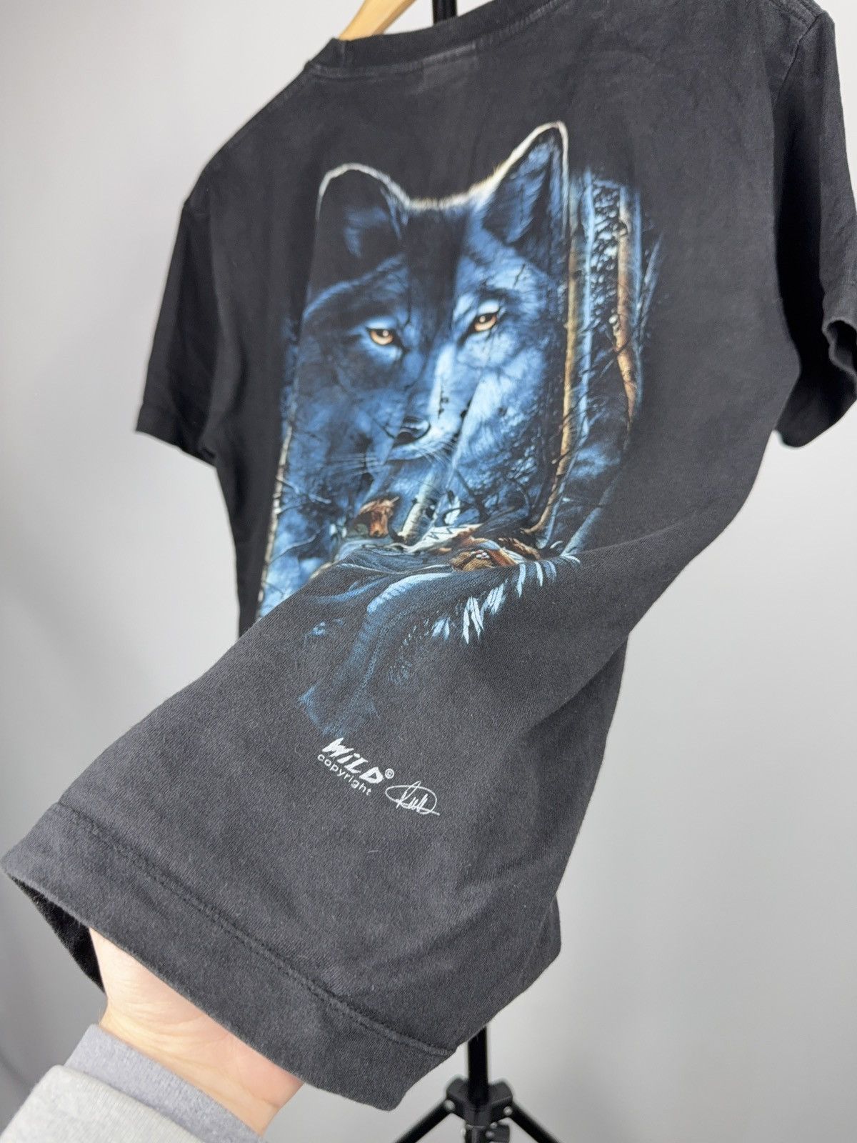 Vintage 90s Retro Vintage Wolf Graphic T-Shirt Native American Art Size US M / EU 48-50 / 2 - 12 Thumbnail