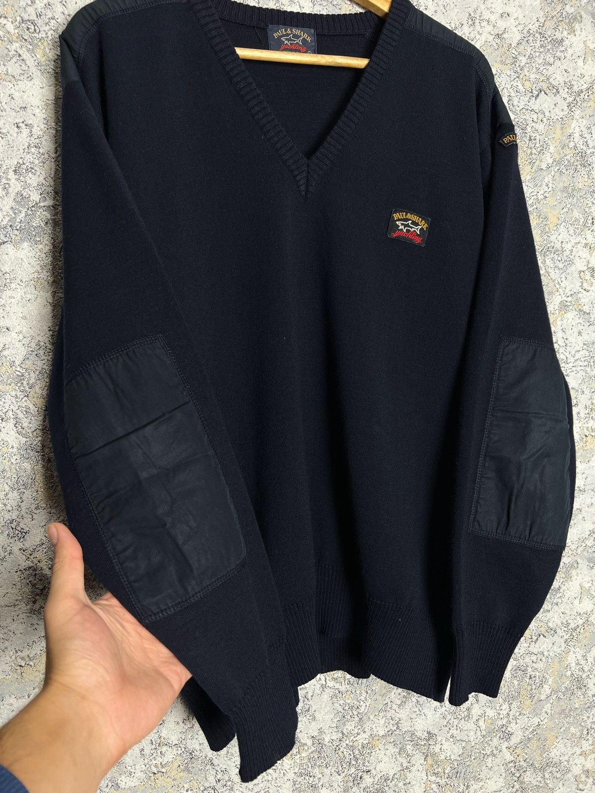 Paul & Shark × Vintage Vintage Paul & Shark Yachting Knitted Sweater Jumper V-Neck Size US L / EU 52-54 / 3 - 3 Thumbnail