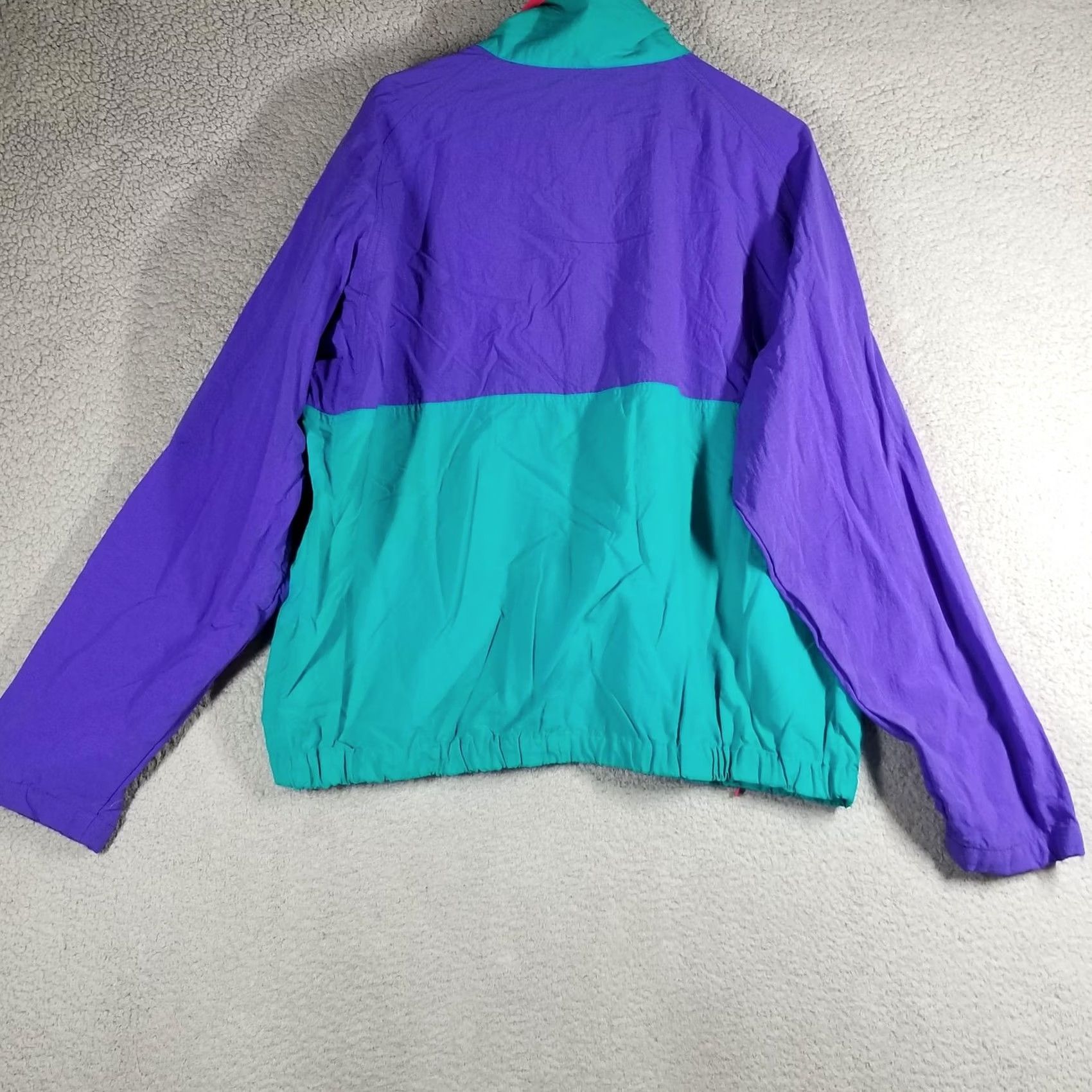 Altea Columbia Windbreaker Jacket Mens L Purple Teal Colorblock Snap Adjustable Wind-Resistant Lightweight Pockets zippered Short Stand-Up Collar Fall Size US L / EU 52-54 / 3 - 2 Thumbnail