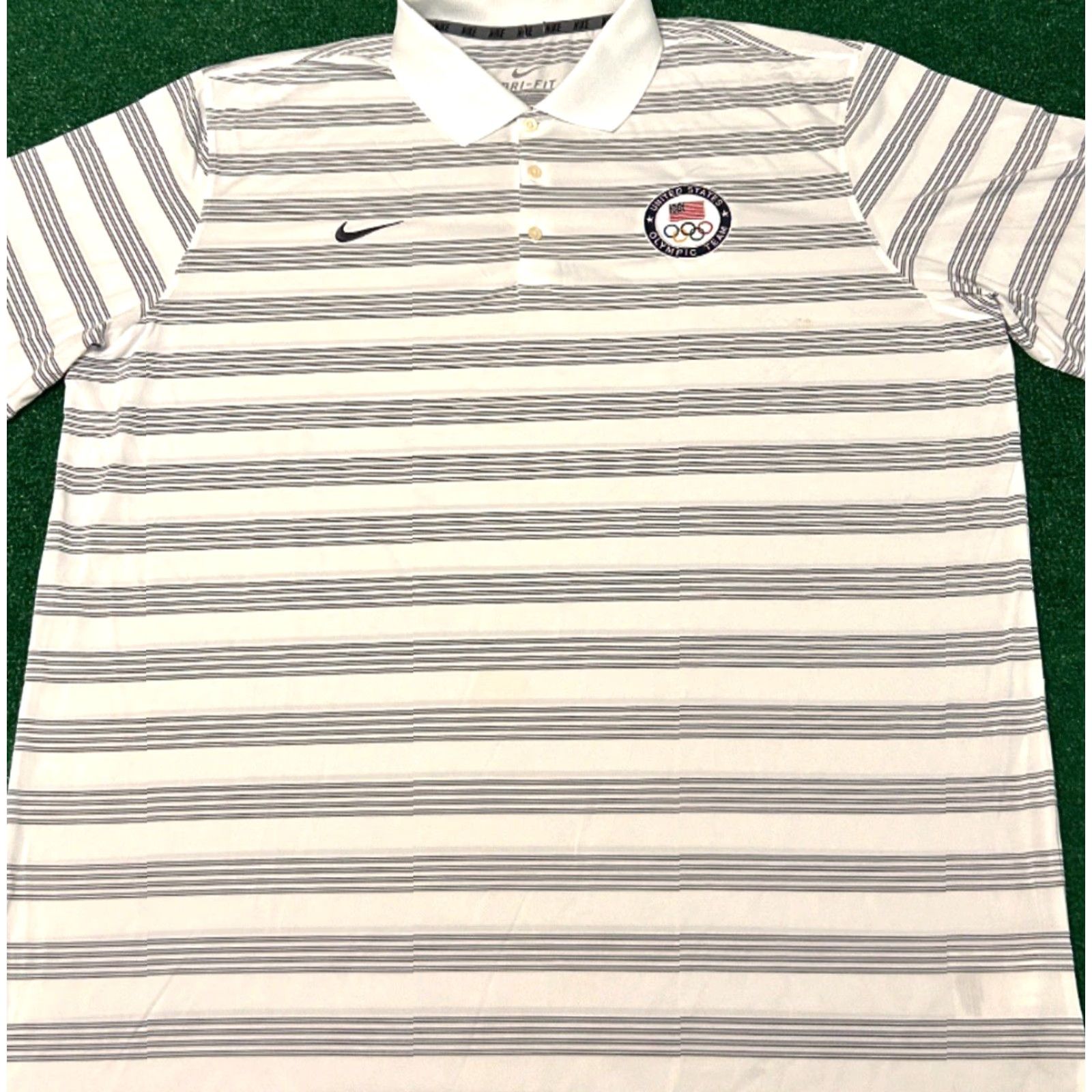 Nike Nike Polo Shirt Mens Size XXL Striped USA Olympic Flag Game Time Performance Size US XXL / EU 58 / 5 - 4 Thumbnail