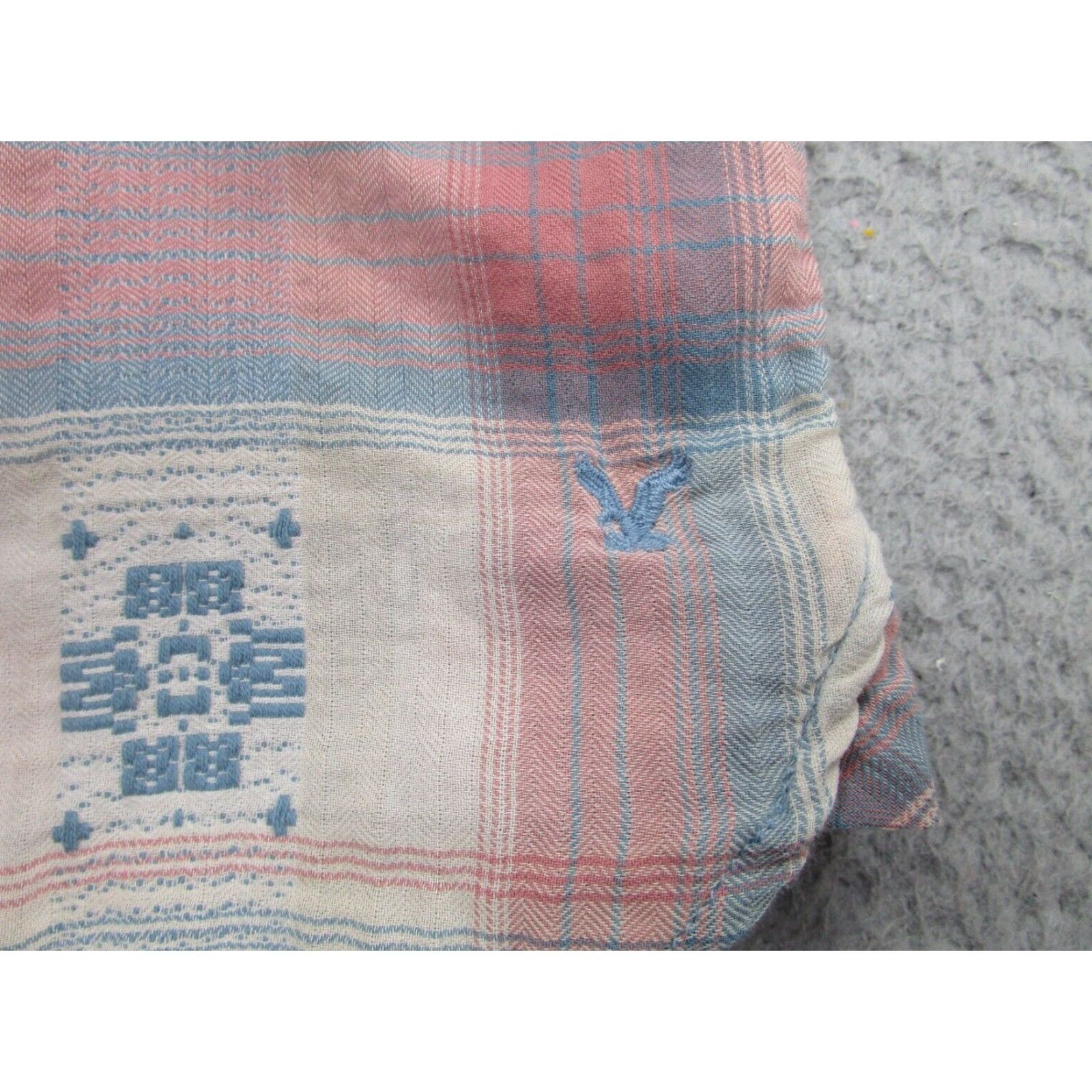 American Eagle Outfitters American Eagle Plaid Long Sleeve Shirt Womens Small Pink Blue Embroidered Snap Button-Up Western Cowgirl Bohemian Womens Size S / US 4 / IT 40 - 7 Thumbnail