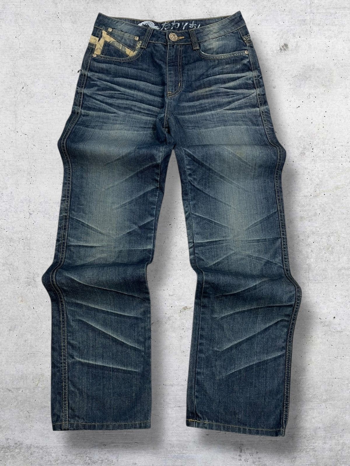 Tornado Mart VINTAGE OSAKA TRAIN TRADITIONAL CLASSIC RAW DISTRESSED DENIM Size US 30 / EU 46 - 1 Thumbnail