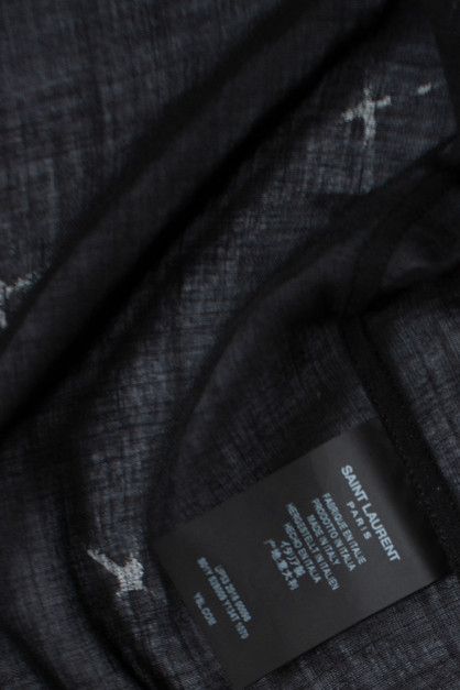 Saint Laurent Paris Saint Laurent, Black star printed sheer shirt 2018 Size US M / EU 48-50 / 2 - 7 Thumbnail