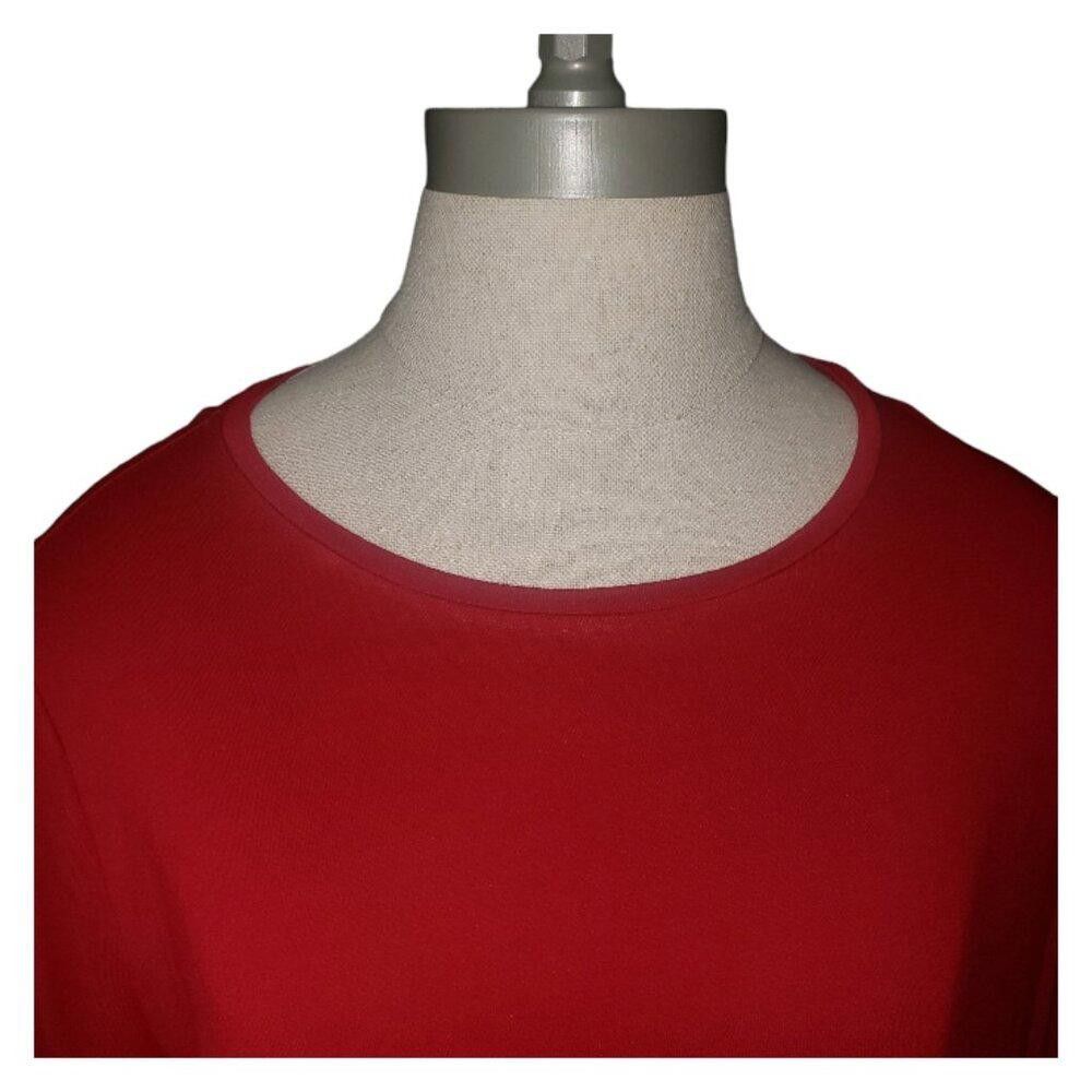 Eileen Fisher CT639 Eileen Fisher Red Short Sleeve T-shirt L Size L / US 10 / IT 46 - 5 Thumbnail