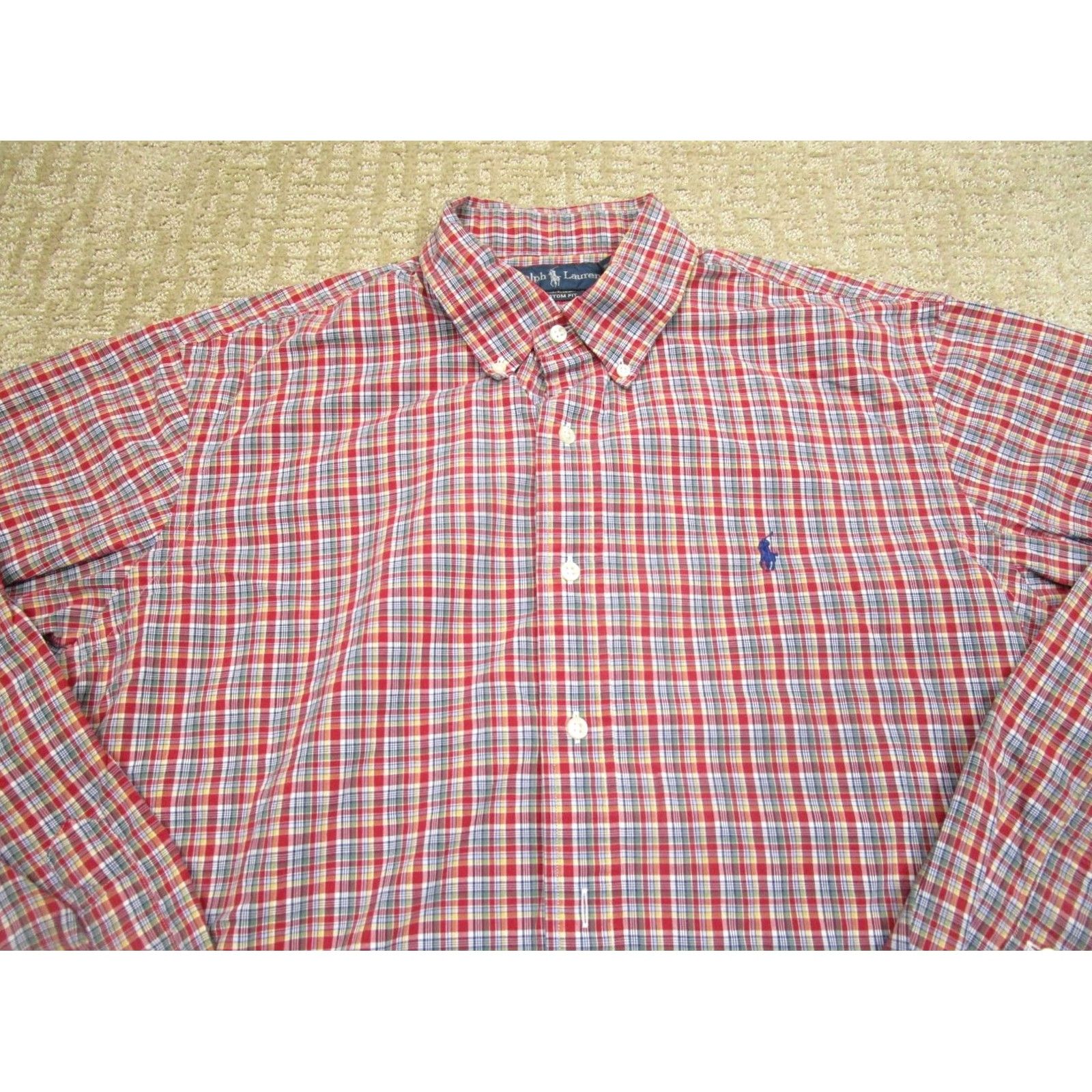 Ralph Lauren Ralph Lauren Shirt Men XL Red Plaid Long Sleeve Button-Down Casual, Party/Cocktail, Travel Button-Up, Classic Preppy Mens Shirt Size US XL / EU 56 / 4 - 2 Thumbnail