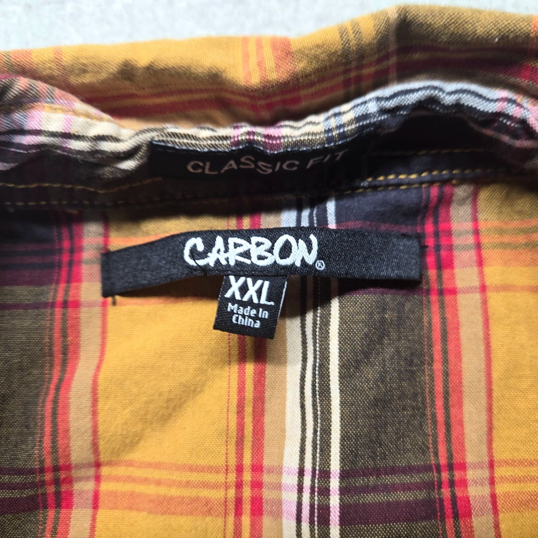 Carbon Carbon Shirt Orange Plaid Button-Up Classic Fit Long Sleeve 2XL Men's Adult Size Orange Plaid Shirt 2XL Carbon Button-Up Mens Shirt Size US XXL / EU 58 / 5 - 3 Thumbnail
