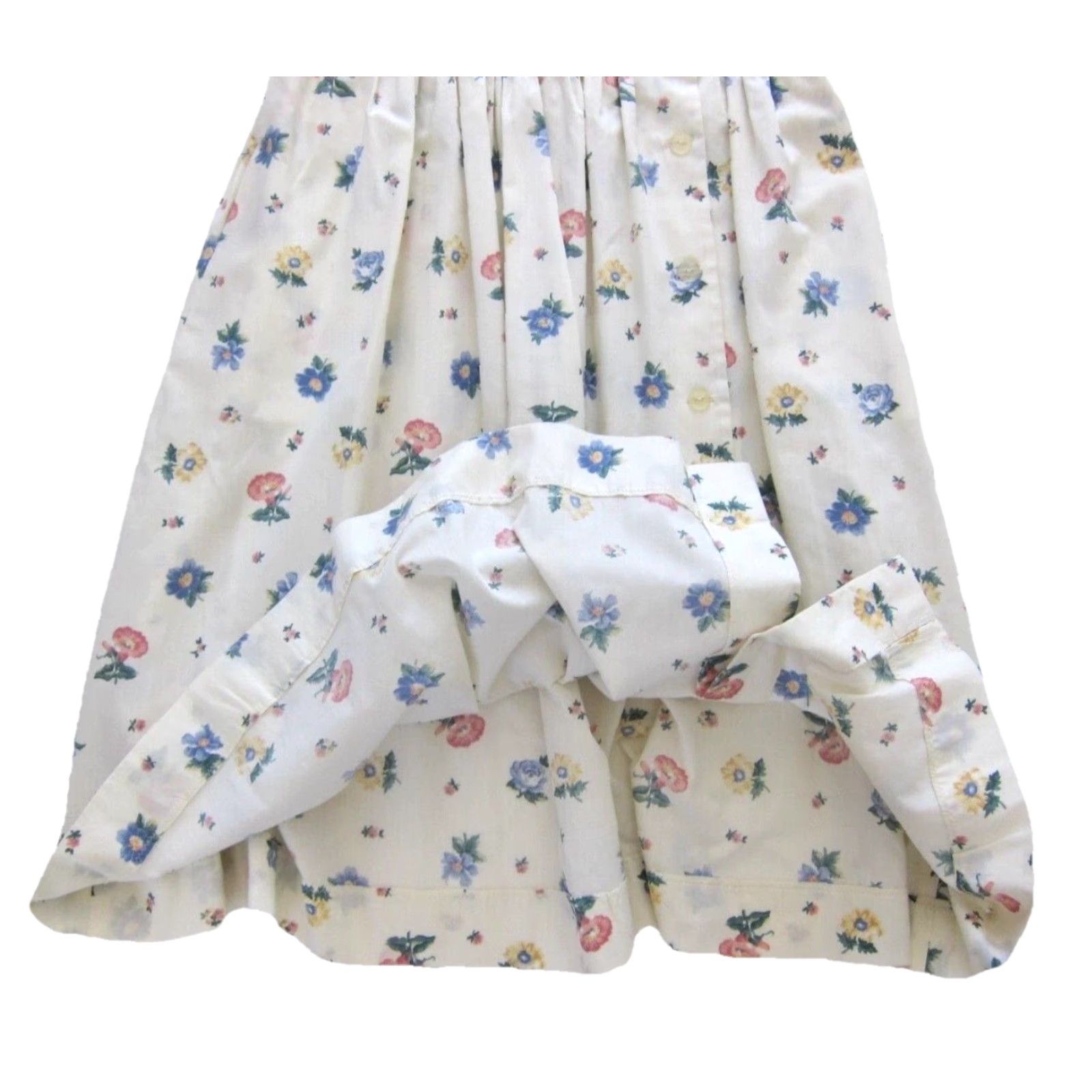 Pinko VINTAGE Handmade Cotton Pink Blue Floral Button Down Short Sleeve Dress M Size 32" / US 10 / IT 46 - 6 Thumbnail