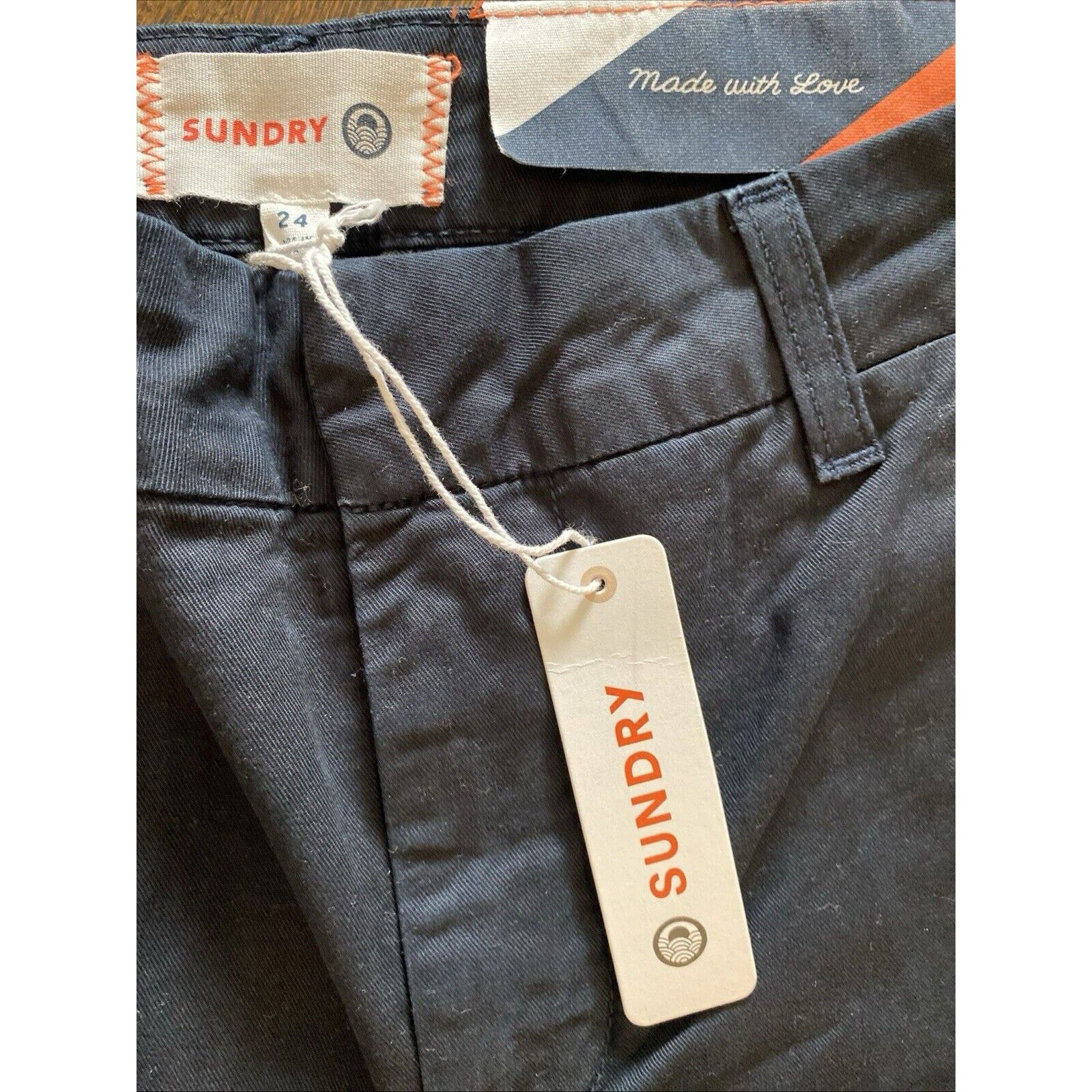 Sundry NEW SUNDRY Anthropologie Stripe Roll Up Trouser Navy NWT 24 Size 24" / US 00 / IT 34 - 5 Thumbnail