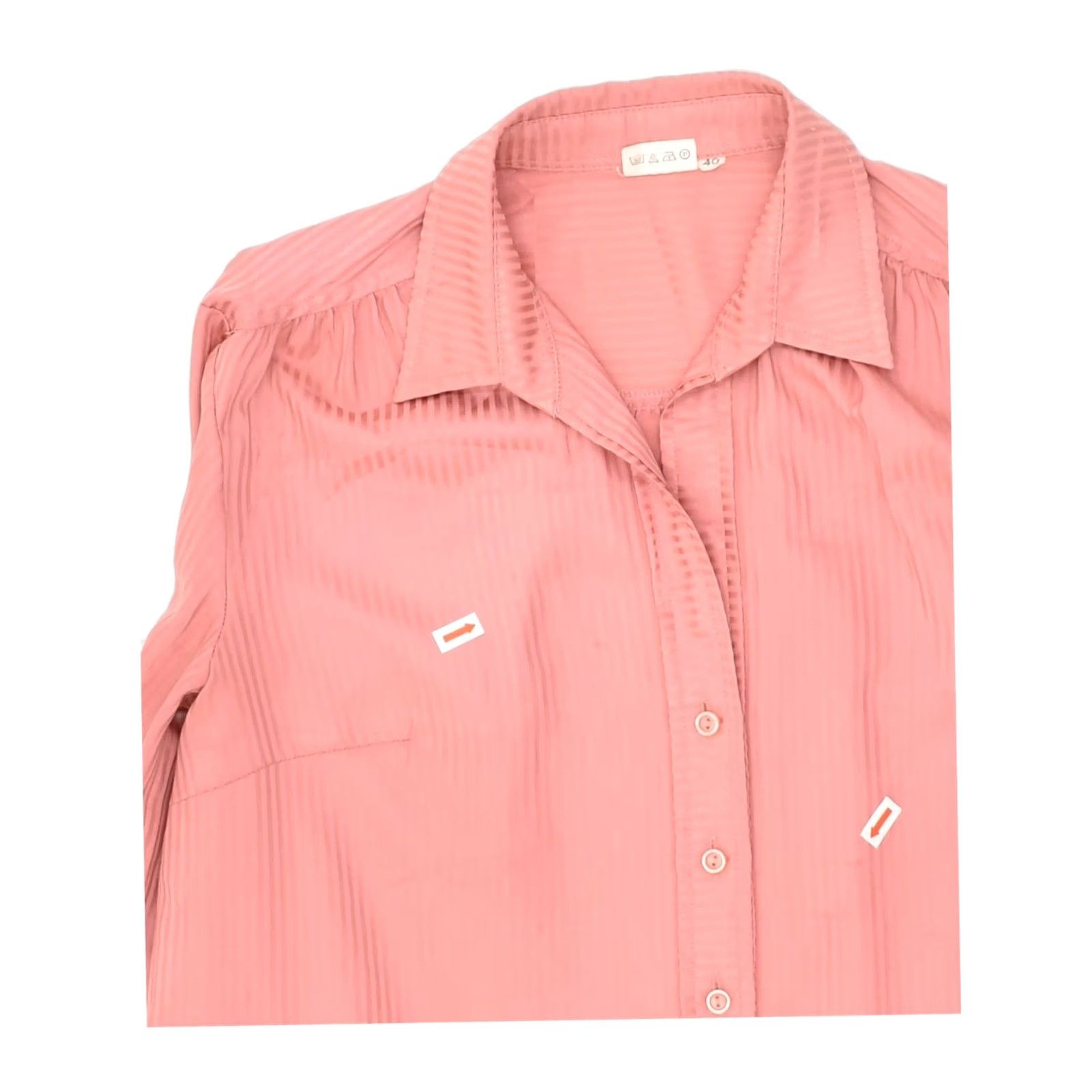 Pinko VINTAGE Womens Shirt EU 40 Medium Pink Striped Polyester Size M / US 6-8 / IT 42-44 - 4 Thumbnail