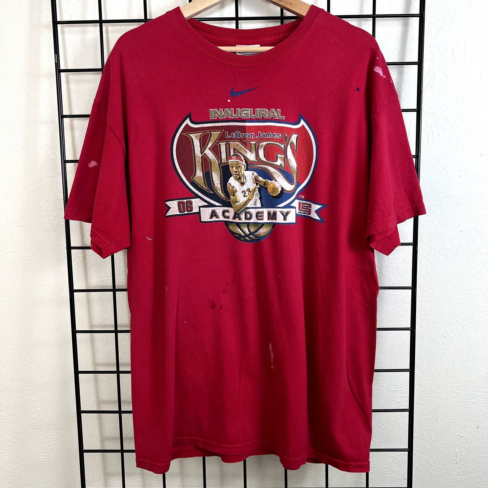 image of Vintage Lebron James Inaugural Academy 2006 Graphic Shirt in Red, Men's (Size XL)