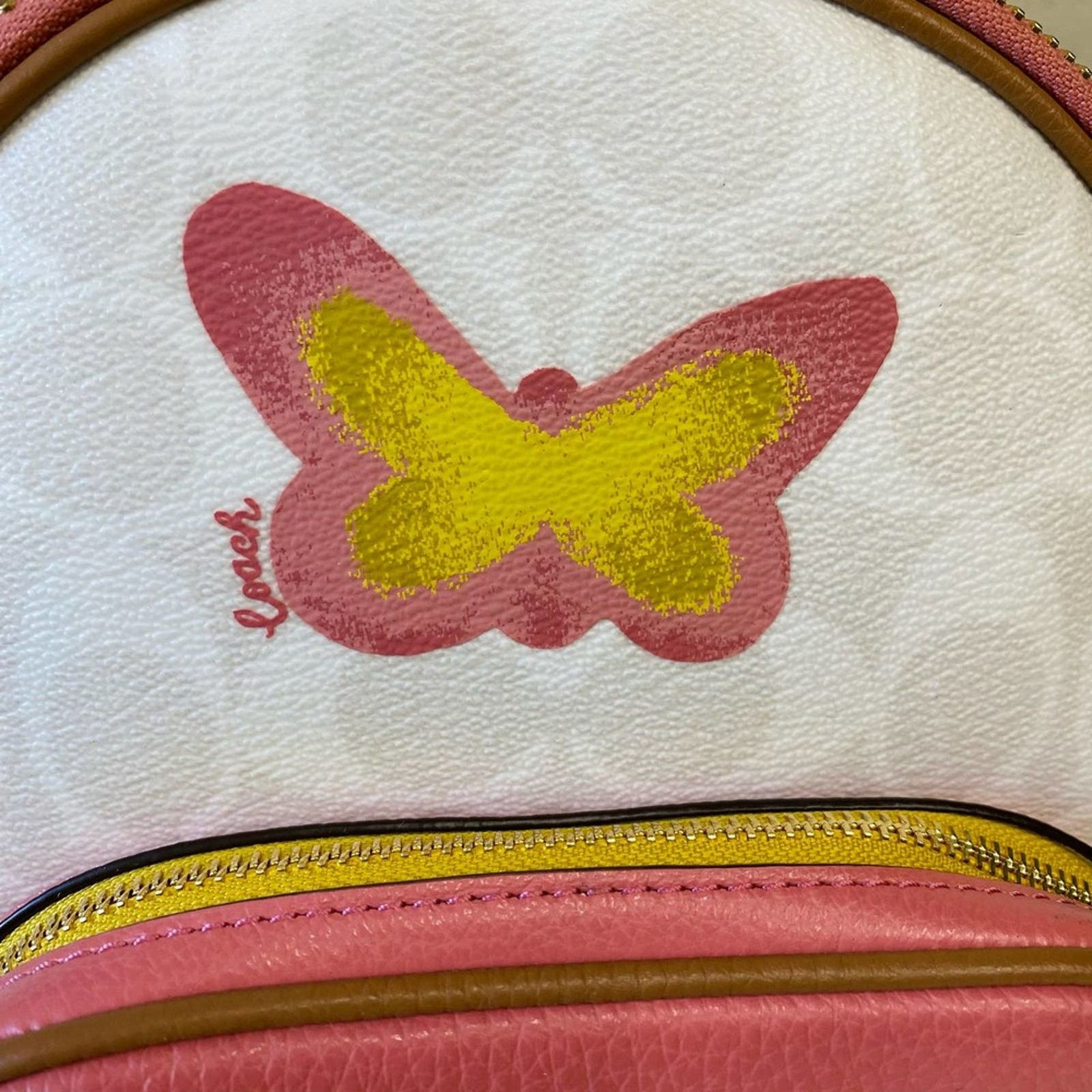 Coach Coach C8257 Mini Court Backpack In Sig Canvas In Chalk/Taffy Size ONE SIZE - 3 Thumbnail