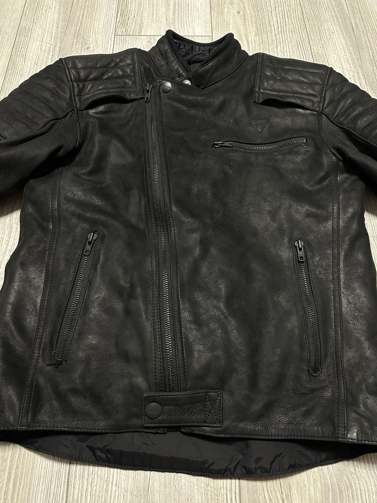 Leather Triumph Motorcycle Black Jacket Mens Leather Size US XL / EU 56 / 4 - 3 Thumbnail
