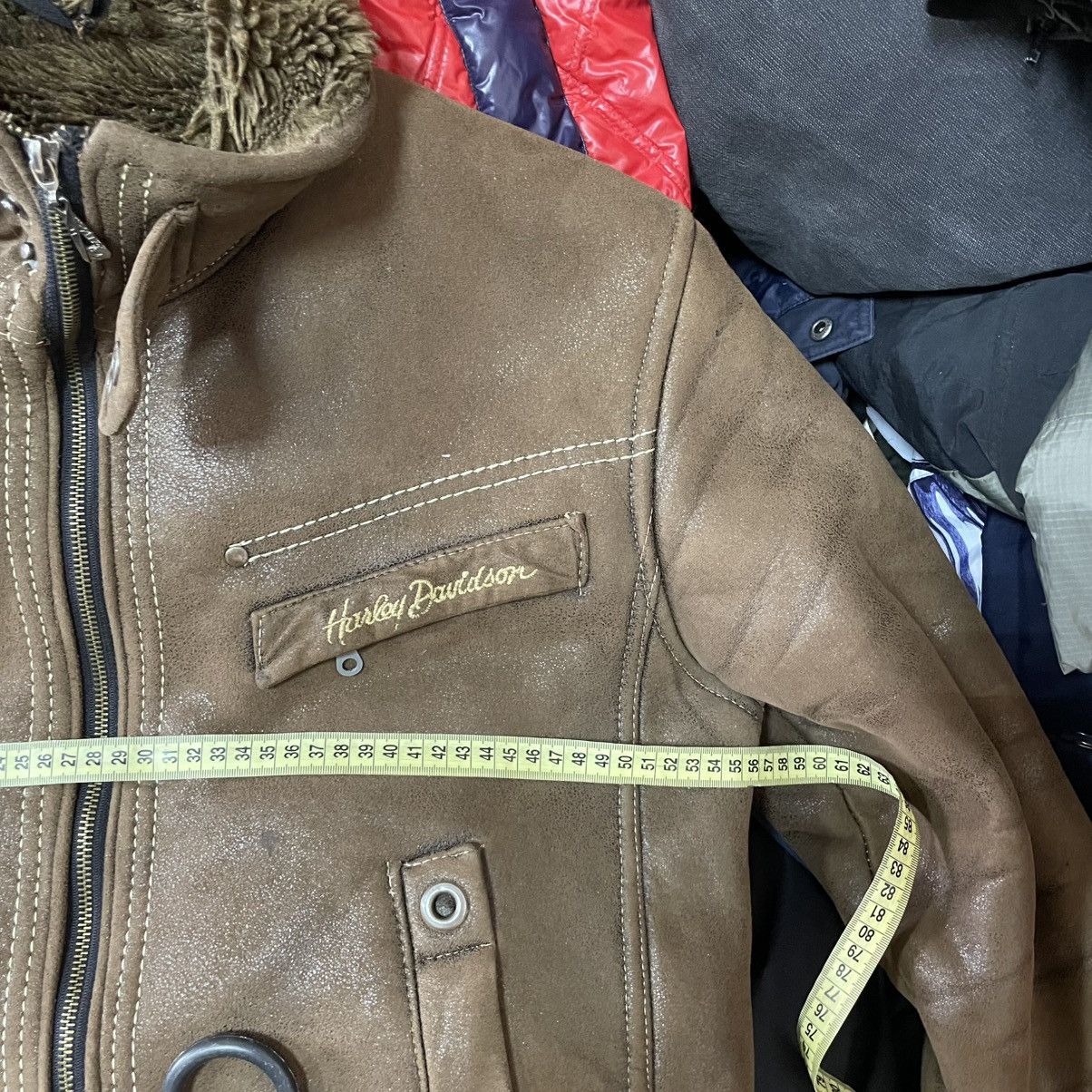 Harley Davidson × Vintage 90s brown Vintage Harley Davidson Jacket bomber ma1 avia fly Size US M / EU 48-50 / 2 - 10 Thumbnail