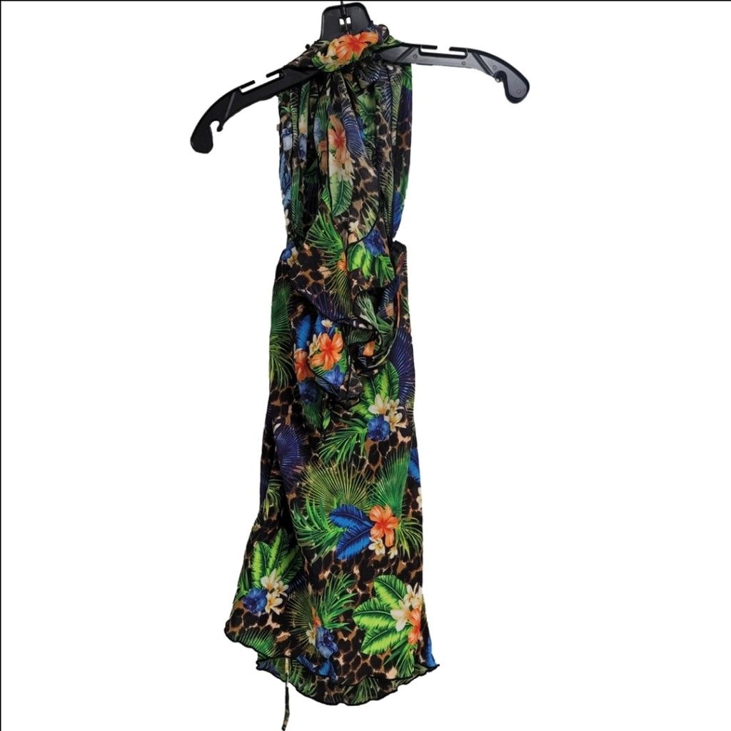Other NWT SOMMER SWIMWEAR CAMILLE LEOPARD FLORAL HALTER MINI DRESS Size M / US 6-8 / IT 42-44 - 4 Thumbnail