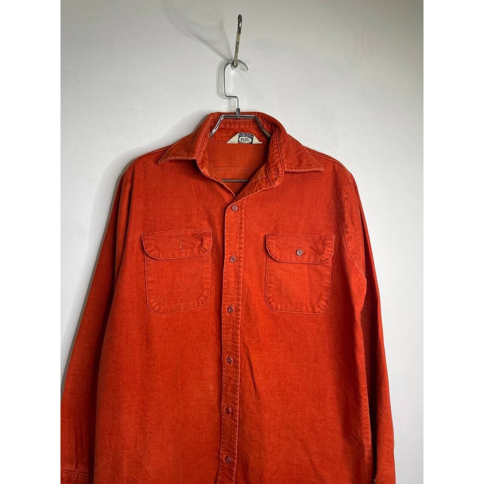 Flannel Vintage Late Traders Flannel Shirt Orange Solid USA Tall L Size US L / EU 52-54 / 3 - 3 Thumbnail