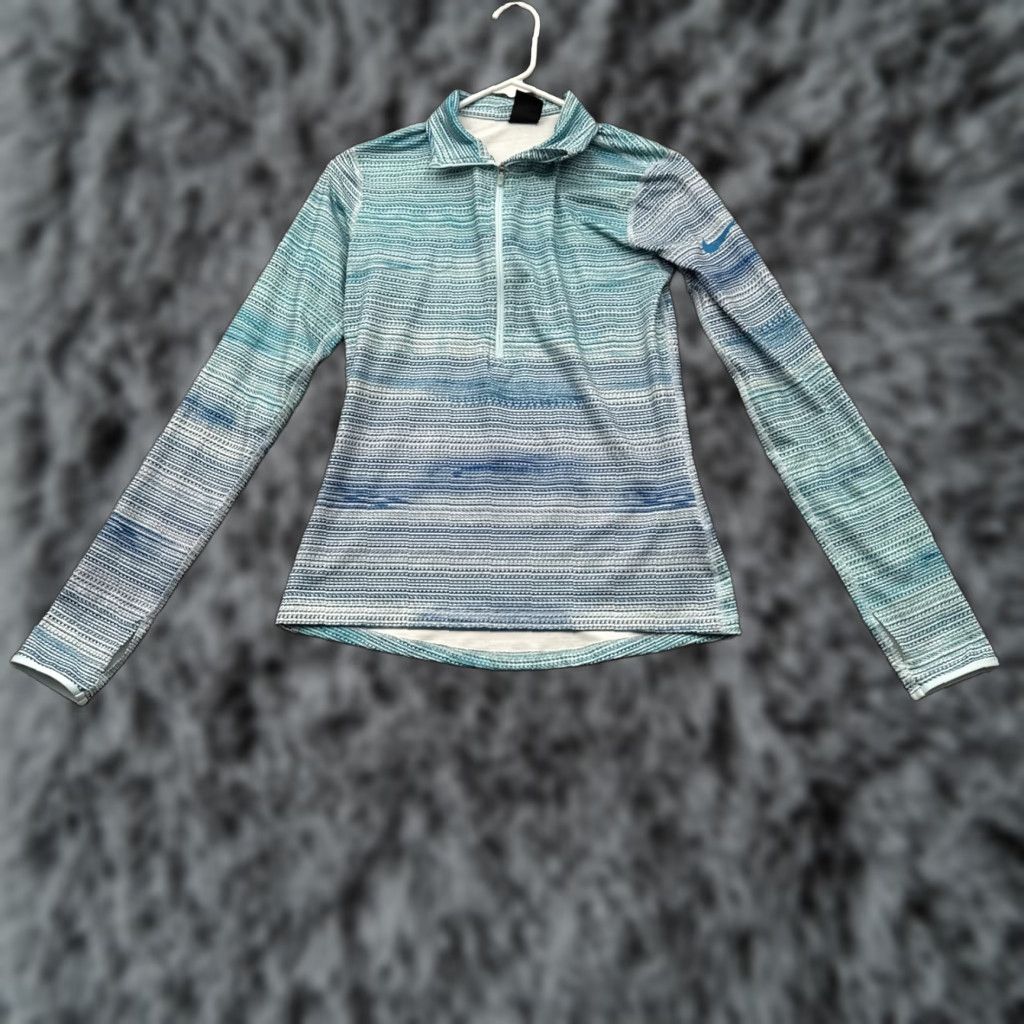 Nike Nike Dri-Fit Pullover Women Medium Athletic Running 1/2 Zip Blue Size M / US 6-8 / IT 42-44 - 1 Thumbnail
