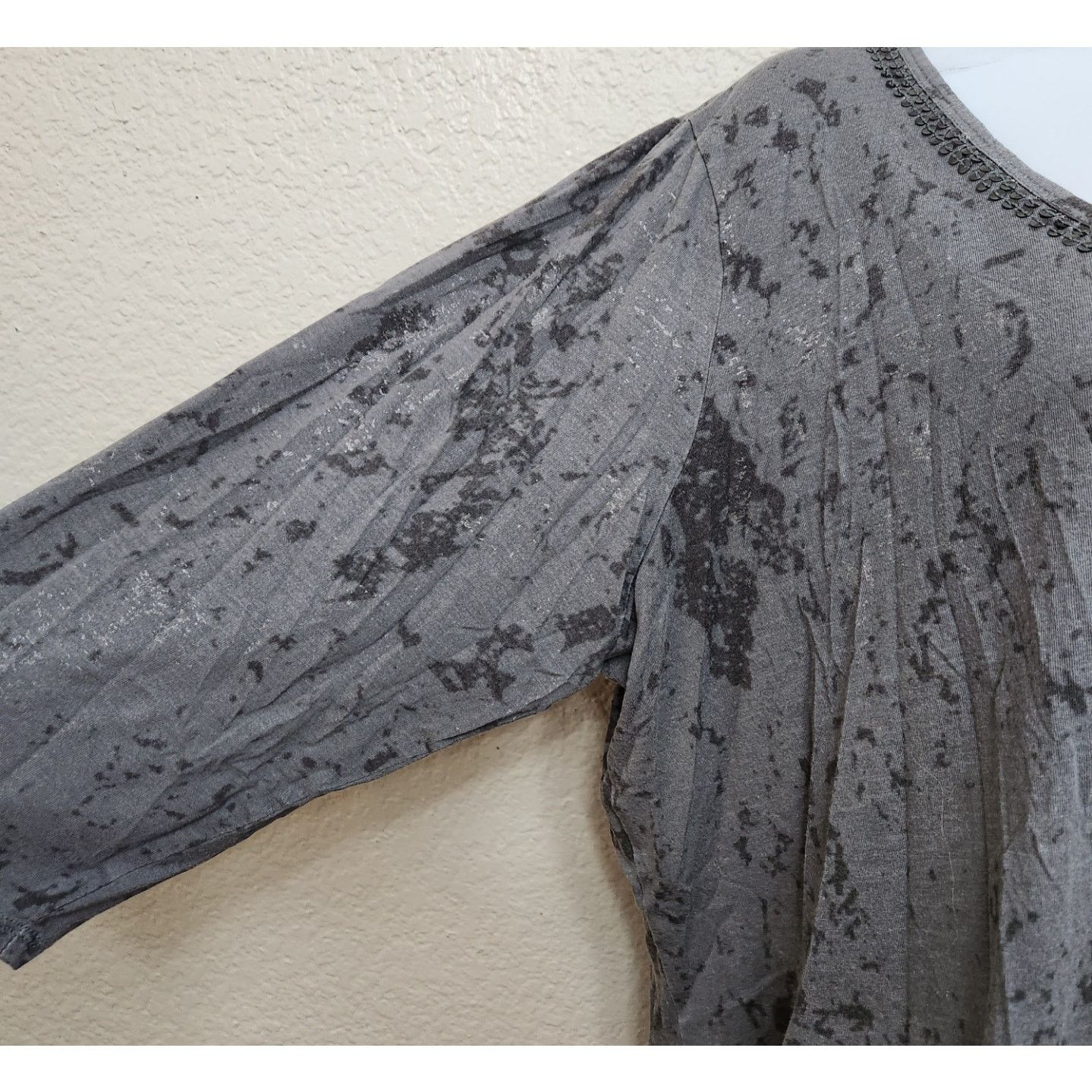 Other Tees 2 Please Avenue Gray Splatter Print Sequin Top 18 20 Size XL / US 12-14 / IT 48-50 - 3 Thumbnail