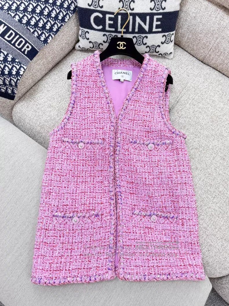 Chanel Chanel Gradient lion four-pocket tweed sleeveless vest jac Size XXS / US 00 / IT 34 - 4 Thumbnail
