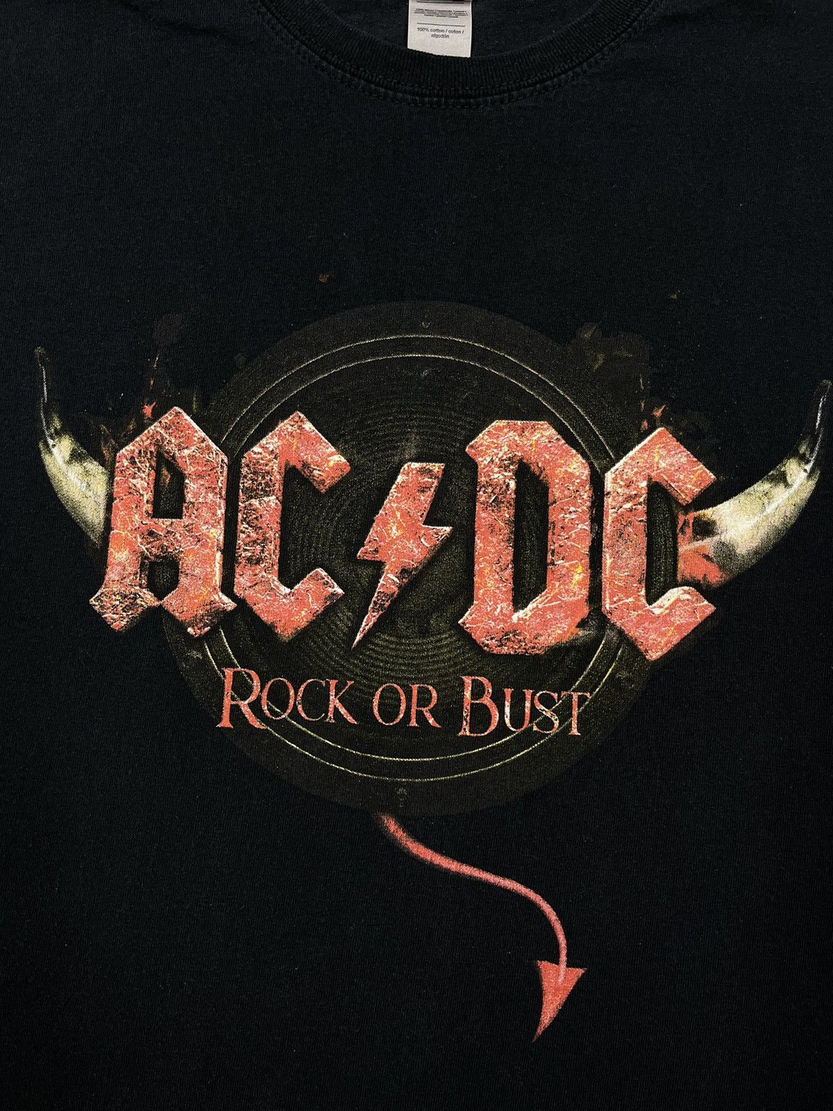 AC/DC Vintage Ac Dc Rock or Bust Rock Band Black T Shirt Big Logo Size US XXL / EU 58 / 5 - 5 Thumbnail