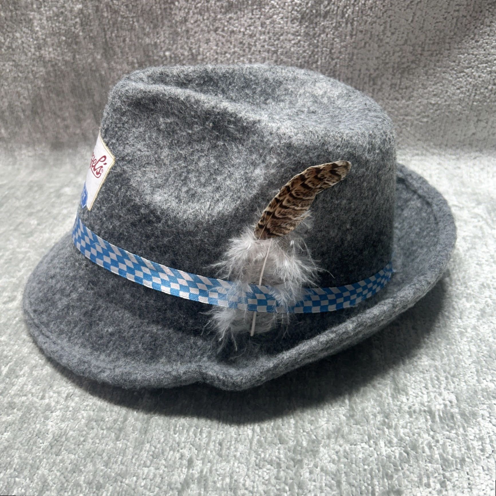 FELT Leinenkugel's Oktoberfest Felt Swiss German Alpine Bavarian Hat Cap Feathers Fedora Men One Size Gray Autumn Winter Spring Summer Classic Lightweight Size ONE SIZE - 3 Thumbnail
