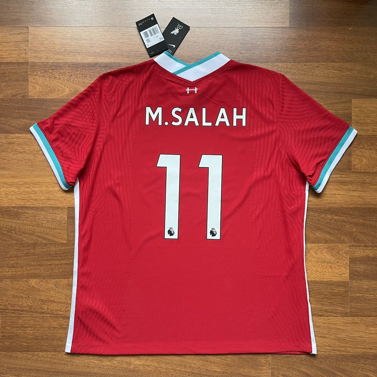 image of Liverpool Nike Vaporknit 2020/2021 Football Jersey 11 Salah in Red, Men's (Size 2XL)