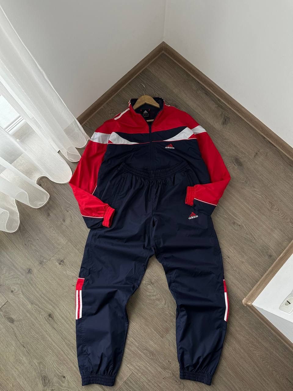 Adidas × Vintage Vintage Adidas Nylon Drill Sportswear Tracksuit Size 38R - 11 Thumbnail