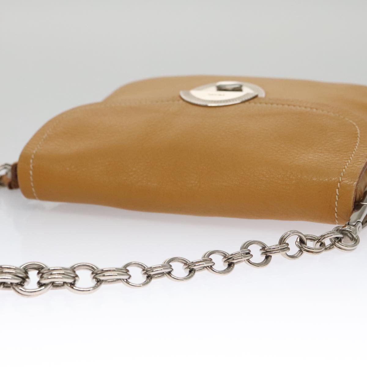 Prada PRADA Chain Shoulder Bag Leather Beige Silver Size ONE SIZE - 6 Thumbnail