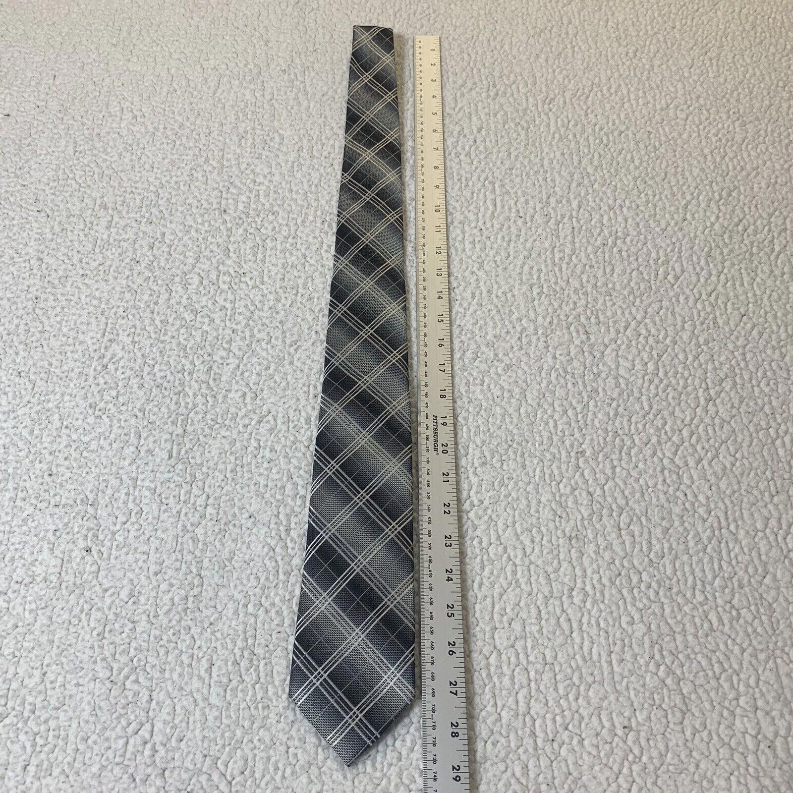 Other Valerio Garati Men's Plaid Neck Tie Gray Black White Size ONE SIZE - 5 Thumbnail