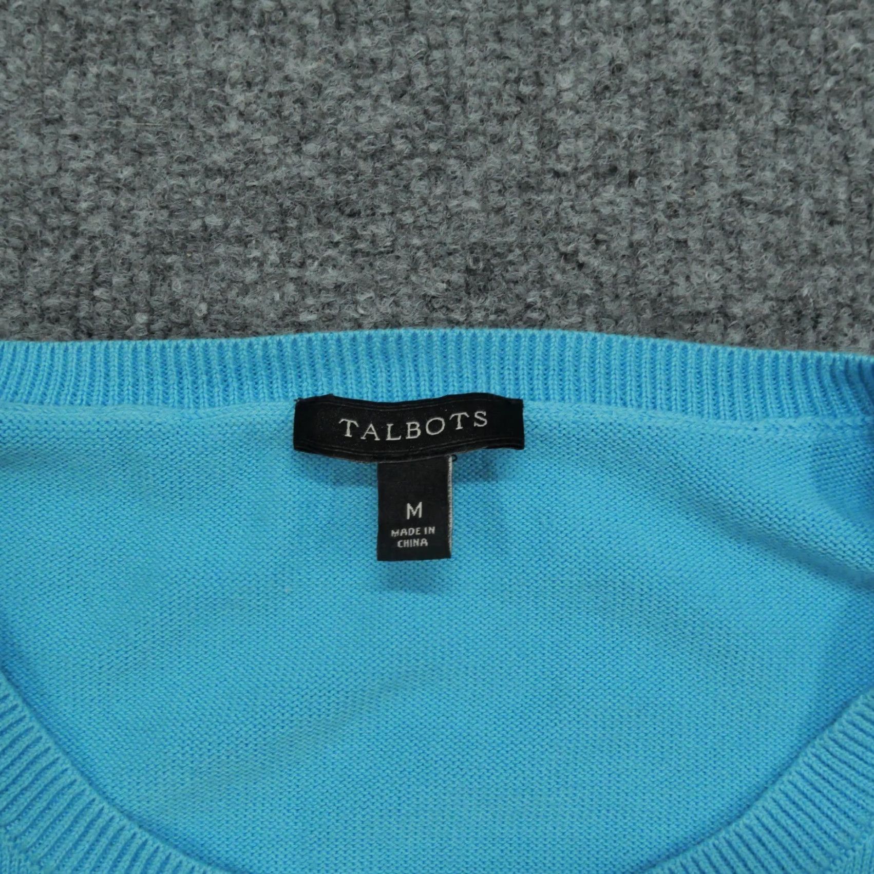 Talbots VINTAGE Talbots Sweater Womens Medium Blue White Striped Zebra Short Sleeve Cotton Rayon Crew Neck Pullover Knit Classic Casual Winter Mens? Wait. Size M / US 6-8 / IT 42-44 - 4 Thumbnail