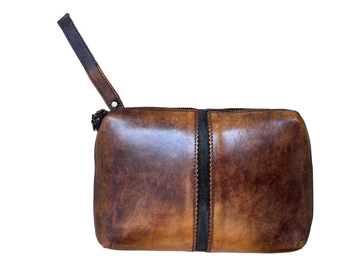 image of Drawer Japan Patina Looks Leather Clutch Bag, Men's