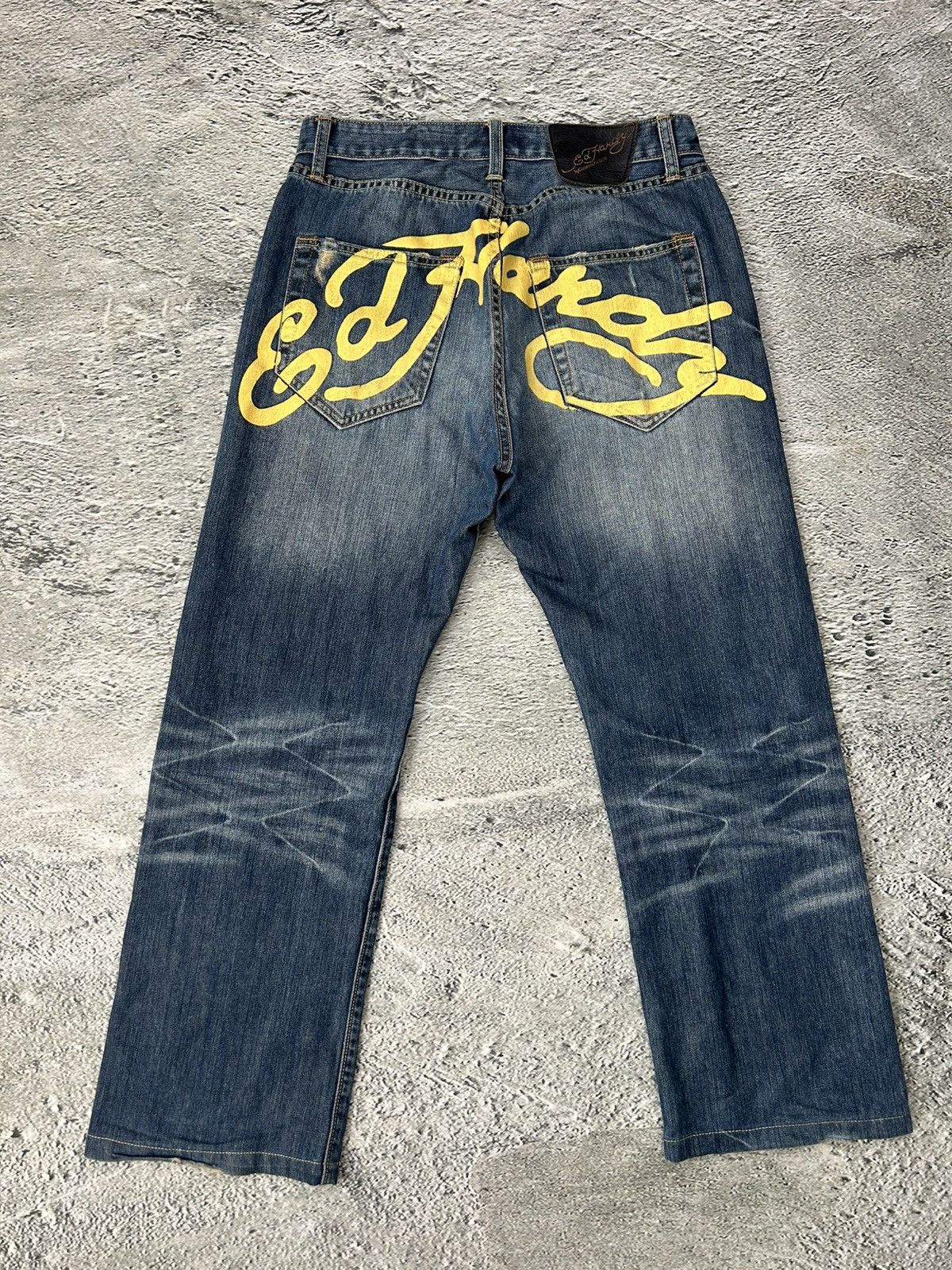 Ed Hardy Ed Hardy Christian Audigier vintage jeans big logo pants Size US 31 - 1 Thumbnail