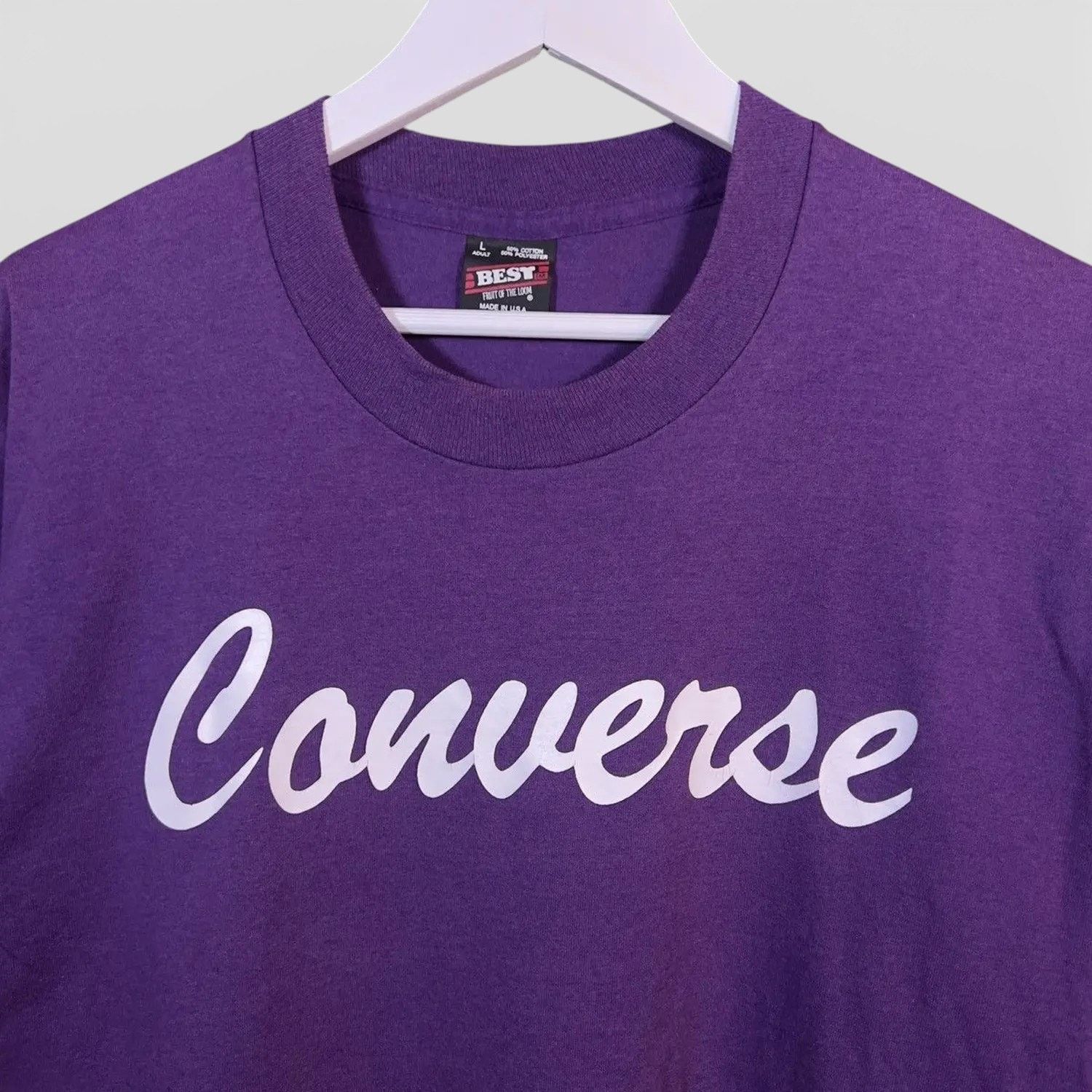 Converse Vintage 90s Converse Script Logo Tee Shirt Size US L / EU 52-54 / 3 - 2 Thumbnail