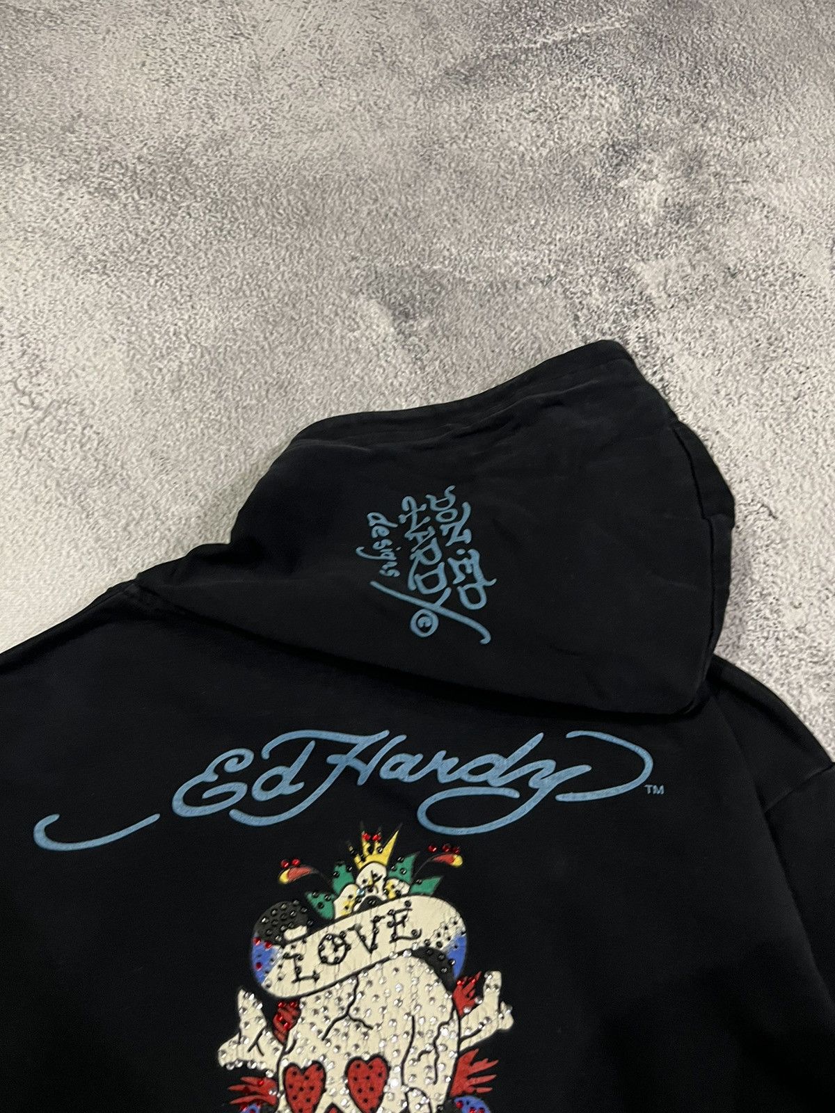 Ed Hardy Vintage Y2k Ed Hardy Skull ☠️ Big Logo Zip Hoodie 00’s Size S / US 4 / IT 40 - 11 Thumbnail