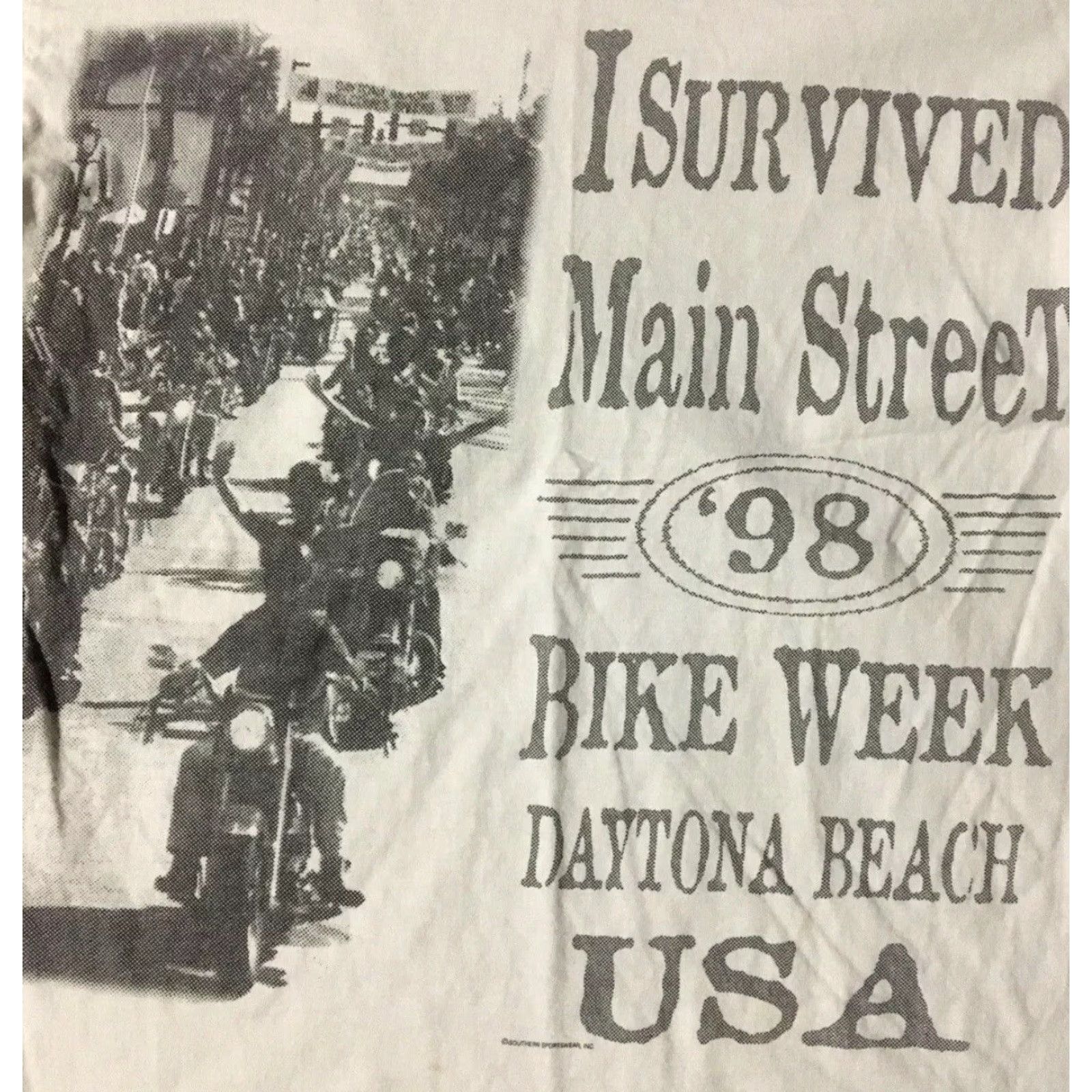 Gloverall VINTAGE 90s I Survived Daytona Beach Bike Week Shirt S Florida Biker Grunge Harley Davidson Sturgis White Graphics Tee Mens Size US S / EU 44-46 / 1 - 3 Thumbnail
