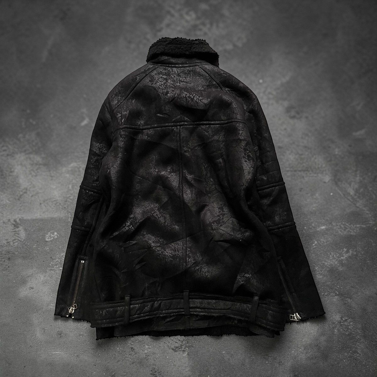 Share Spirit Homme 2000s MIXXO faux fur waxed vkei black bondage jacket Size US M / EU 48-50 / 2 - 2 Thumbnail