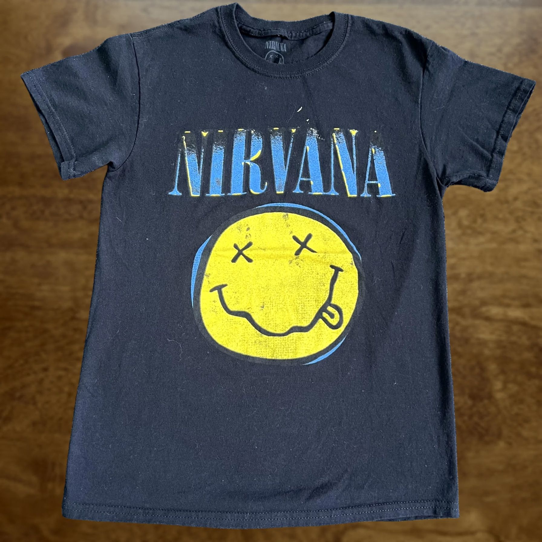 Vintage Nirvana Shirt Mens Small Black T-Shirt Graphic Smile Face Band Rock Tee Shirt Size US S / EU 44-46 / 1 - 1 Thumbnail