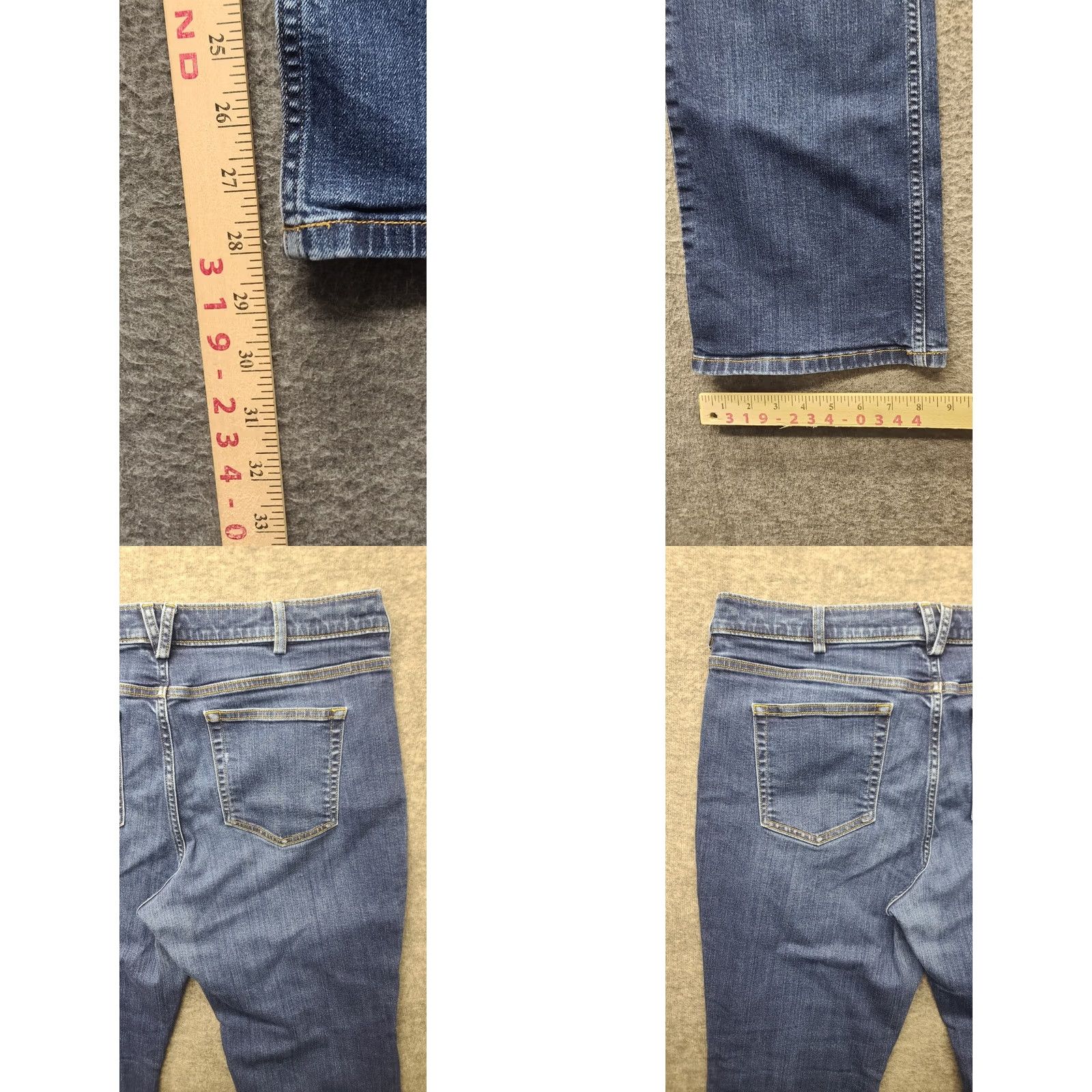 Denime Duluth Womens Jeans 14x29 DuluthFlex Regular Bootcut Denim Mid Blue 5-Pocket Stretch Slim Fit Cowgirl Rustic Distressed Xs? Size 36" / US 14 / IT 50 - 8 Thumbnail