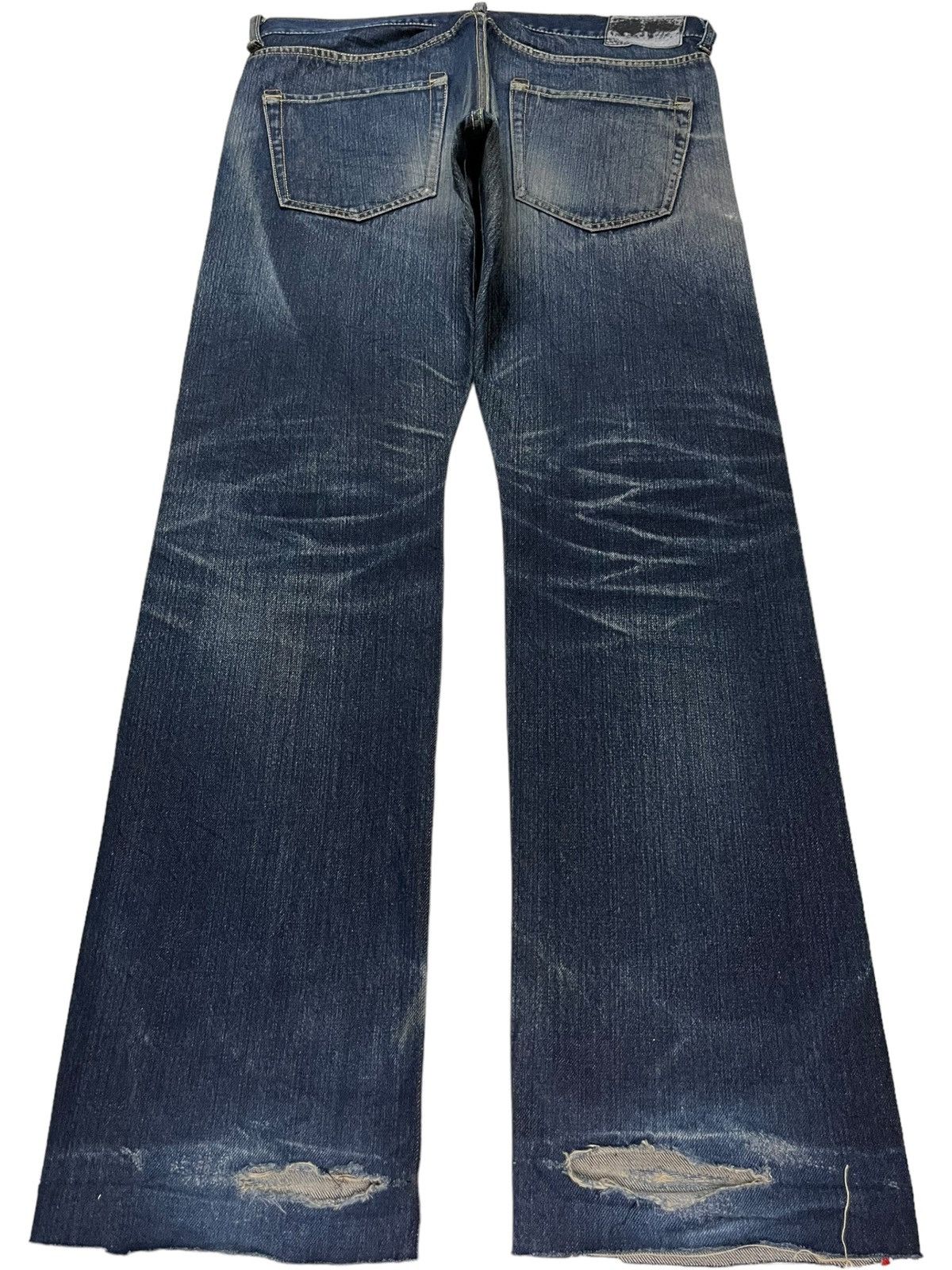 Japanese Brand Vintage Japanese Brand Selvedge Rusty Wash Baggy Jeans Size US 35 - 3 Thumbnail