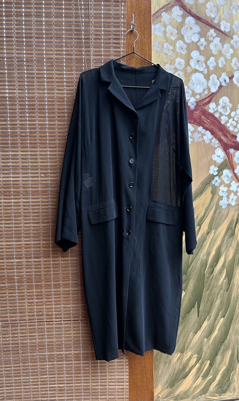 Dolce & Gabbana × Vintage 90’s Dolce & Gabbana Black Wool Robe Dress Sheer Coat Size S / US 4 / IT 40 - 1 Thumbnail