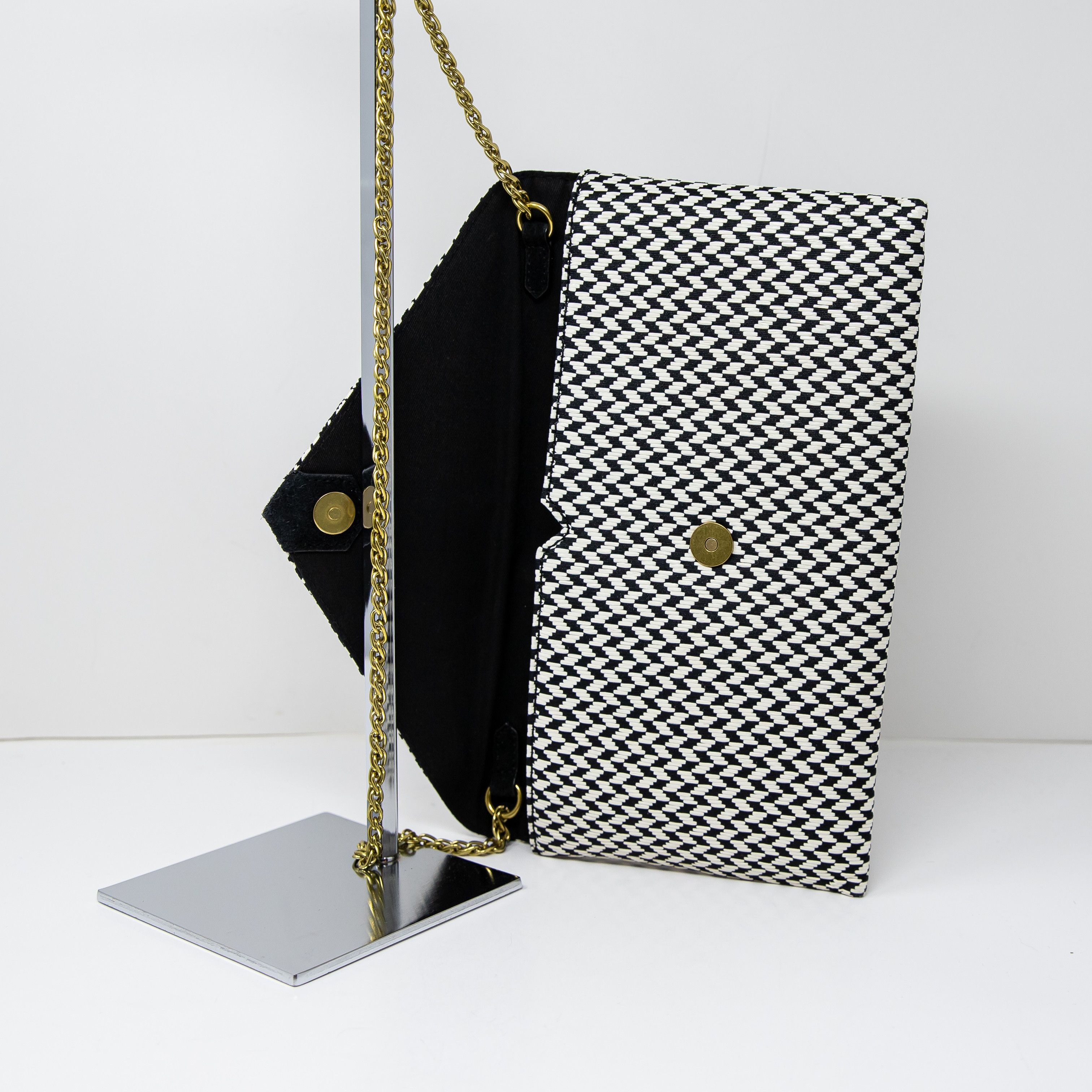 J.Crew NEW J. Crew Handbags Black White Woven Size ONE SIZE - 4 Thumbnail