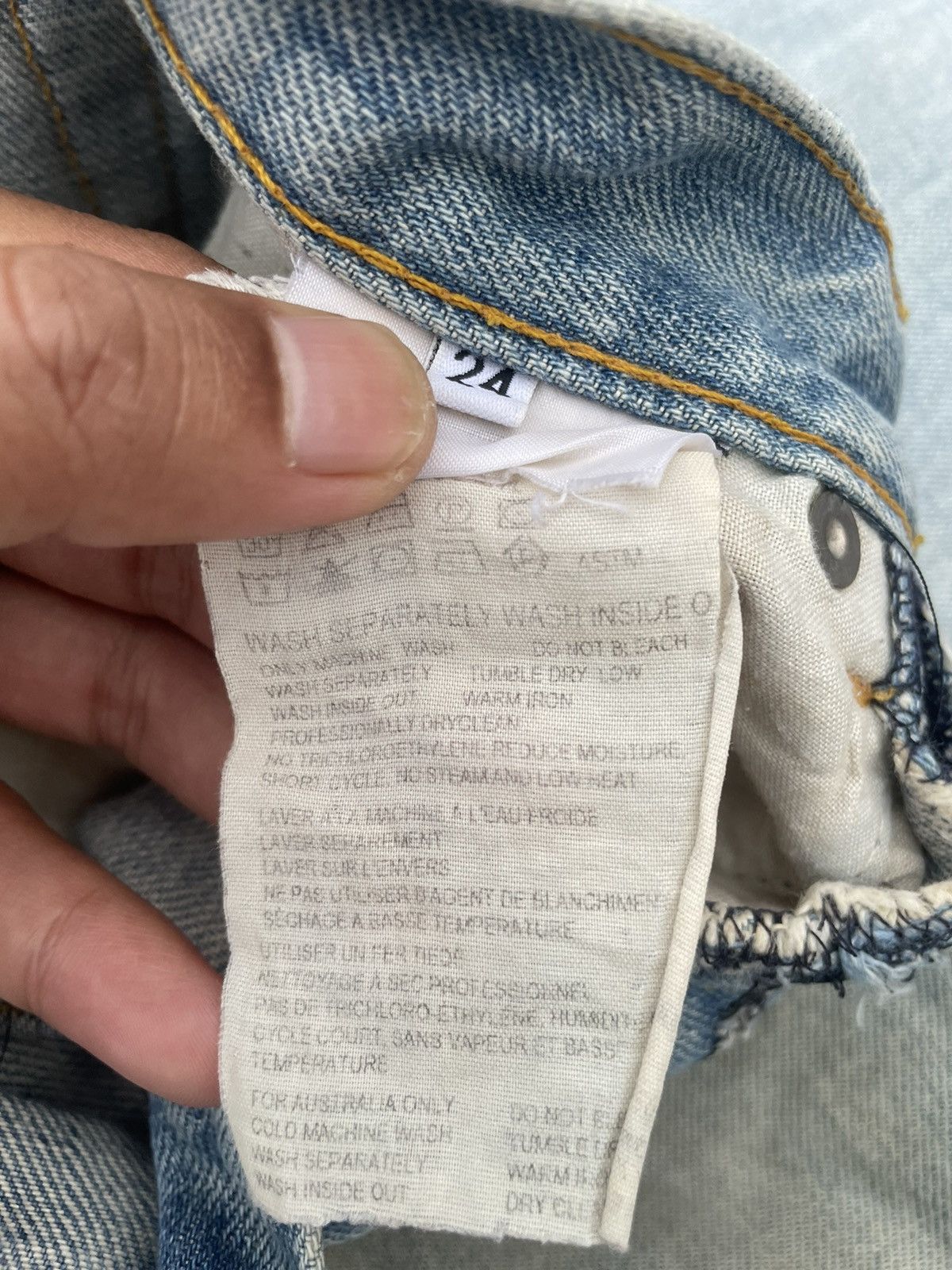 Helmut Lang × Vintage Vintage Helmut Lang Distressed Size 24" / US 00 / IT 34 - 7 Thumbnail