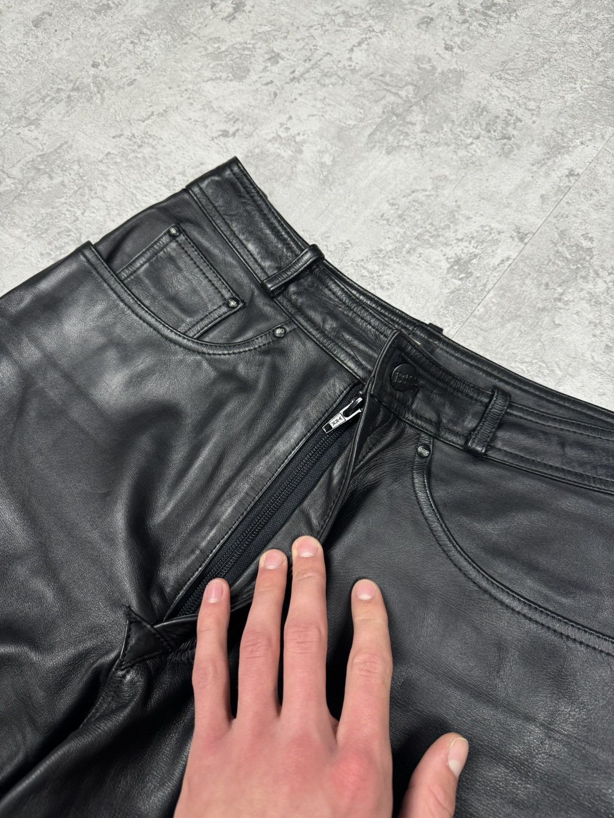 Genuine Leather Vintage IXS Genuine Leather Motorcycle Biker Pants Size 44/L Size US 35 - 7 Thumbnail