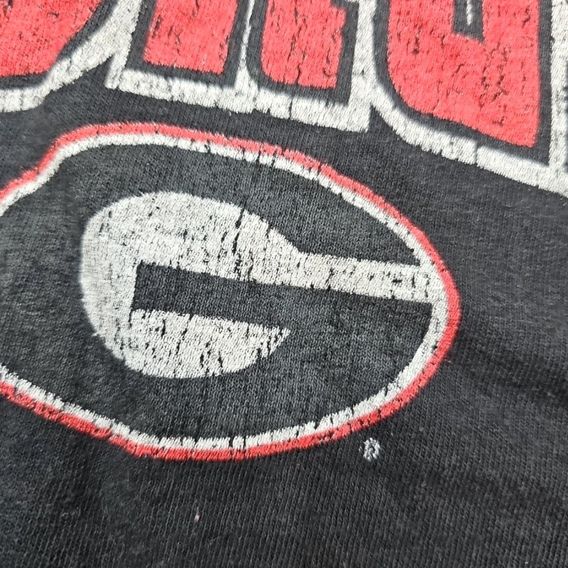 Vintage Georgia Bulldogs Crop T-Shirt Black XL Lady College Football Front Graphic Tee Size US XL / EU 56 / 4 - 3 Thumbnail
